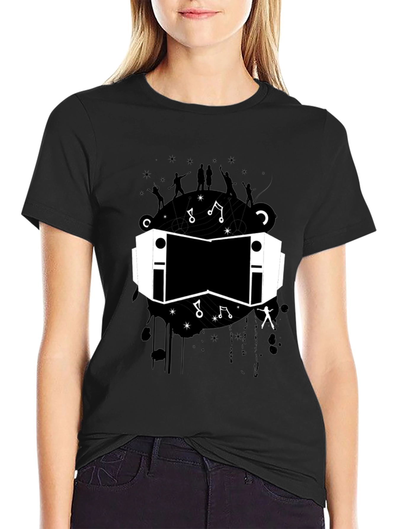 Black VR Headset Graphic Tee - Unisex Black T-Shirt view 2