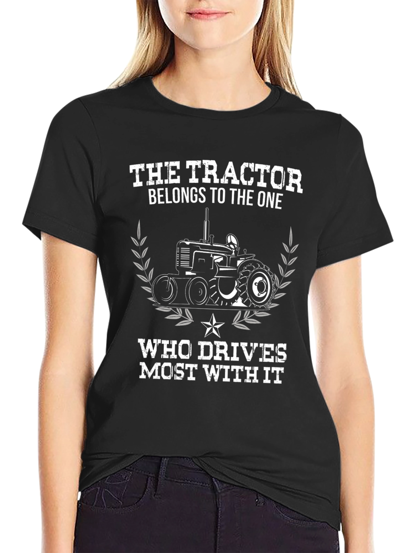 The Tractor Belongs to the One T-Shirt - Black Cotton - 2