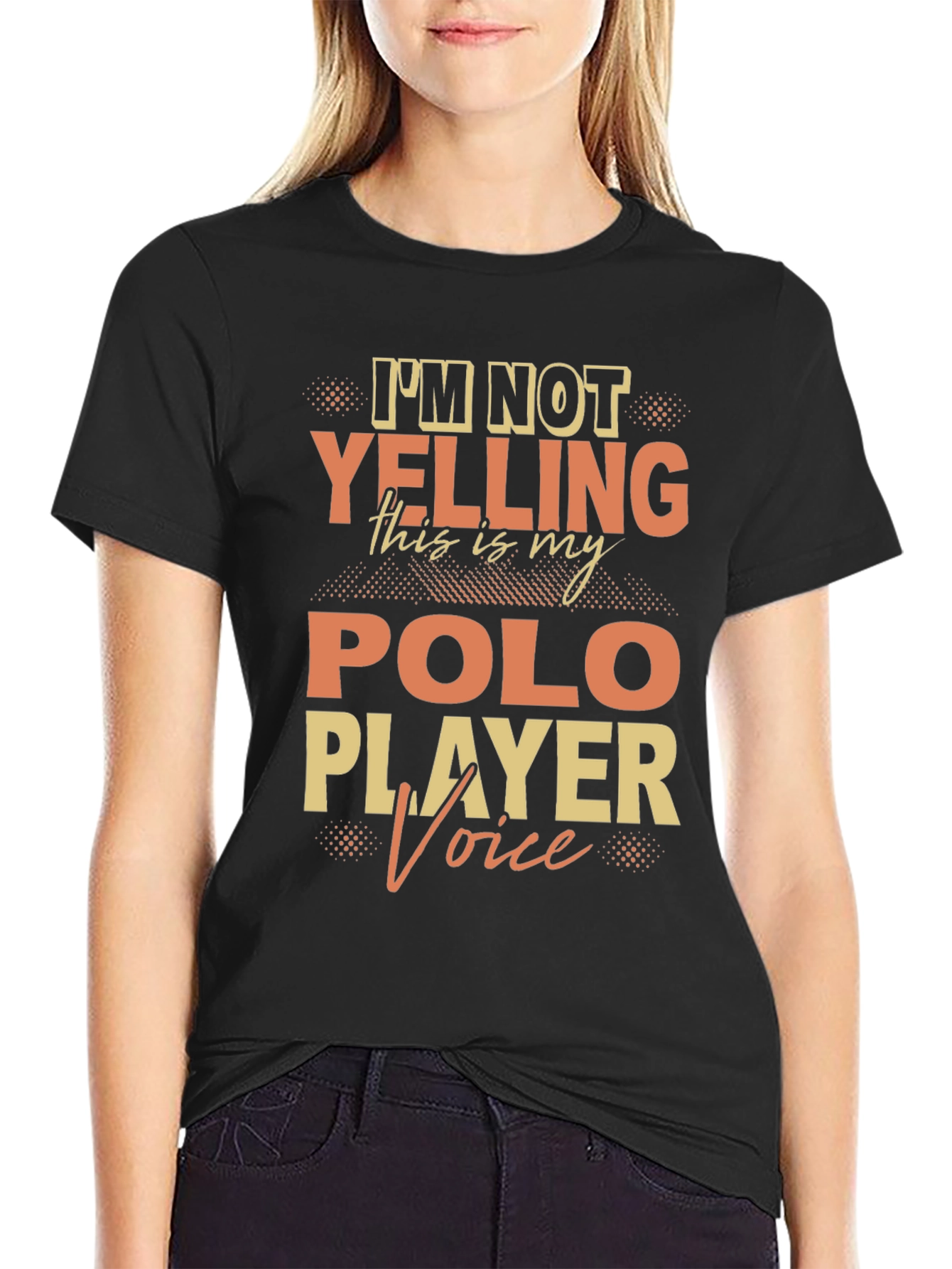 Black Polo Player Voice T-Shirt Funny Polo Tee view 2