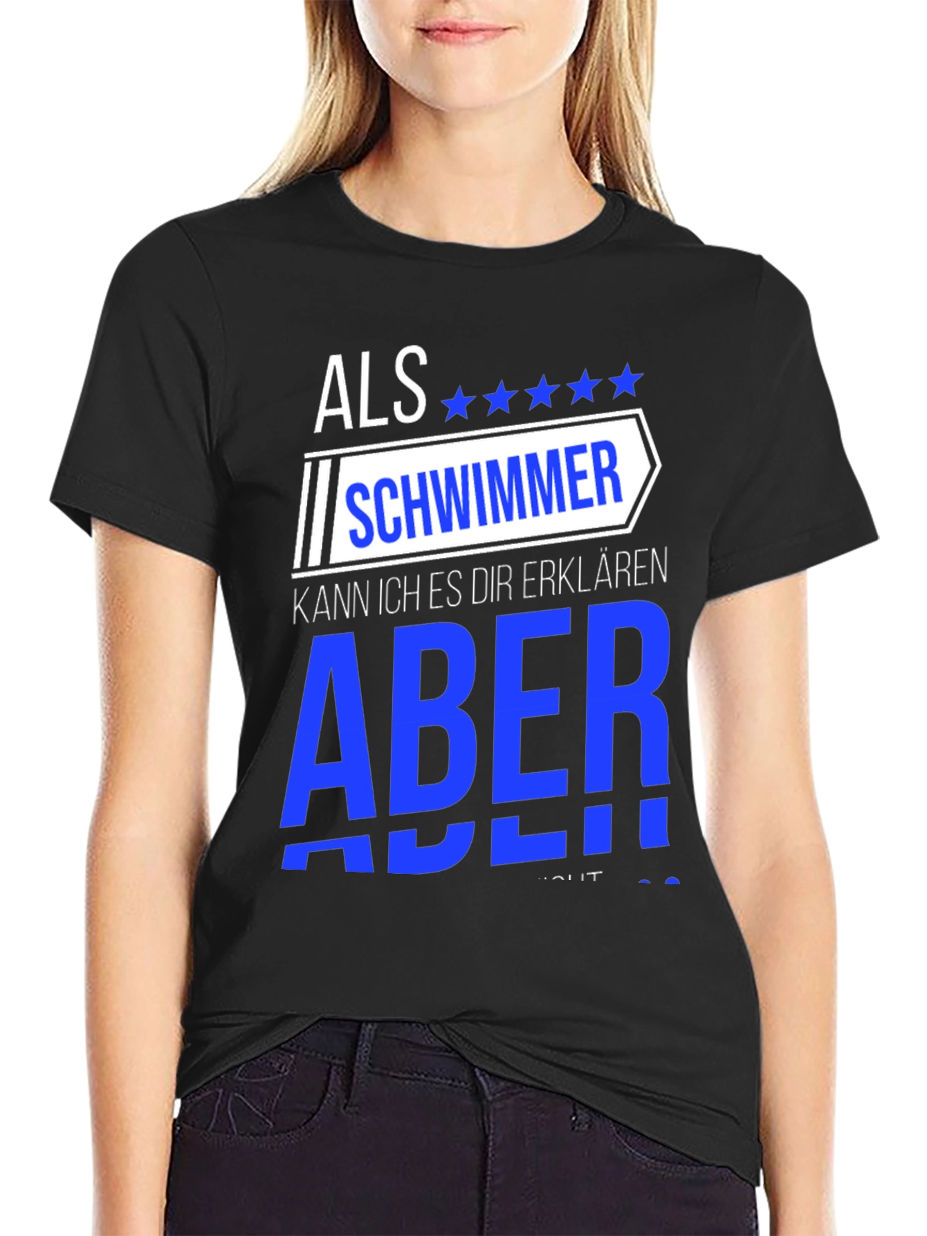 Black Funny Swimmer T-Shirt - Als Schwimmer view 2