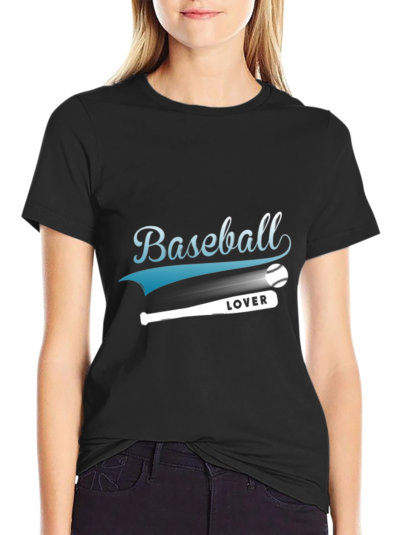 Black Baseball Lover Black T-Shirt view 2