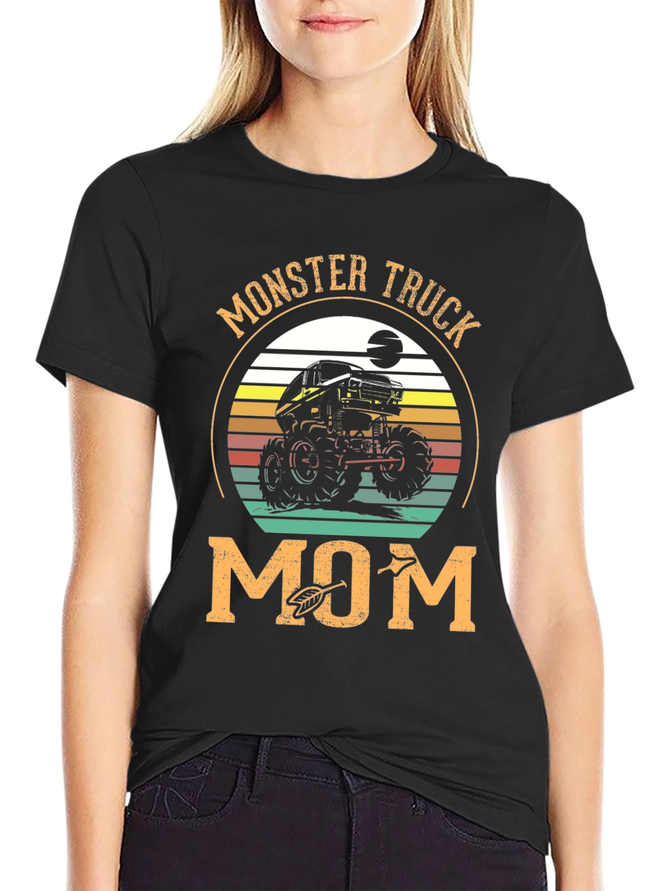Black Monster Truck Mom T-Shirt - Off Road Graphic Tee view 2