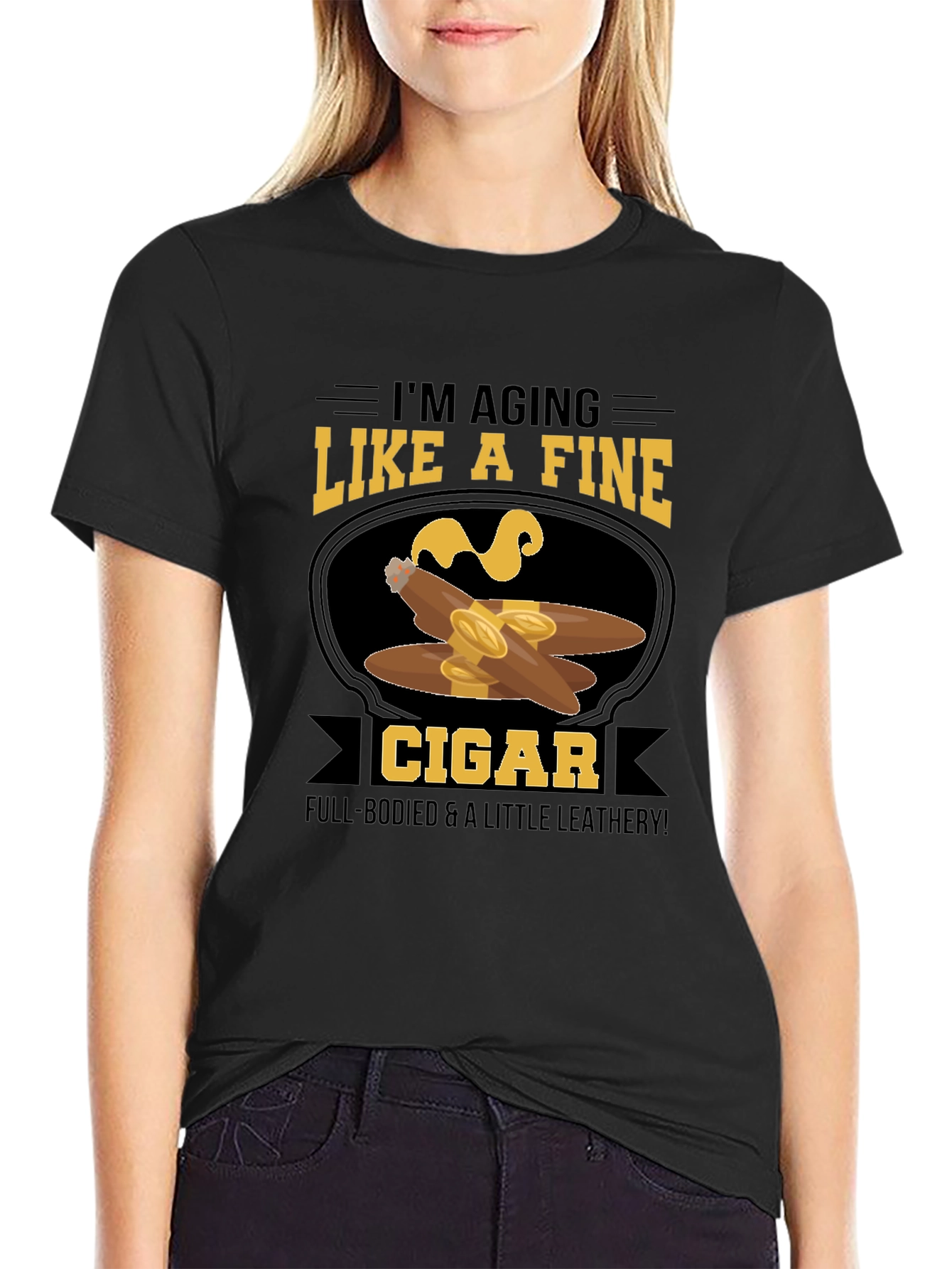 Black Aging Like a Fine Cigar T-Shirt view 2