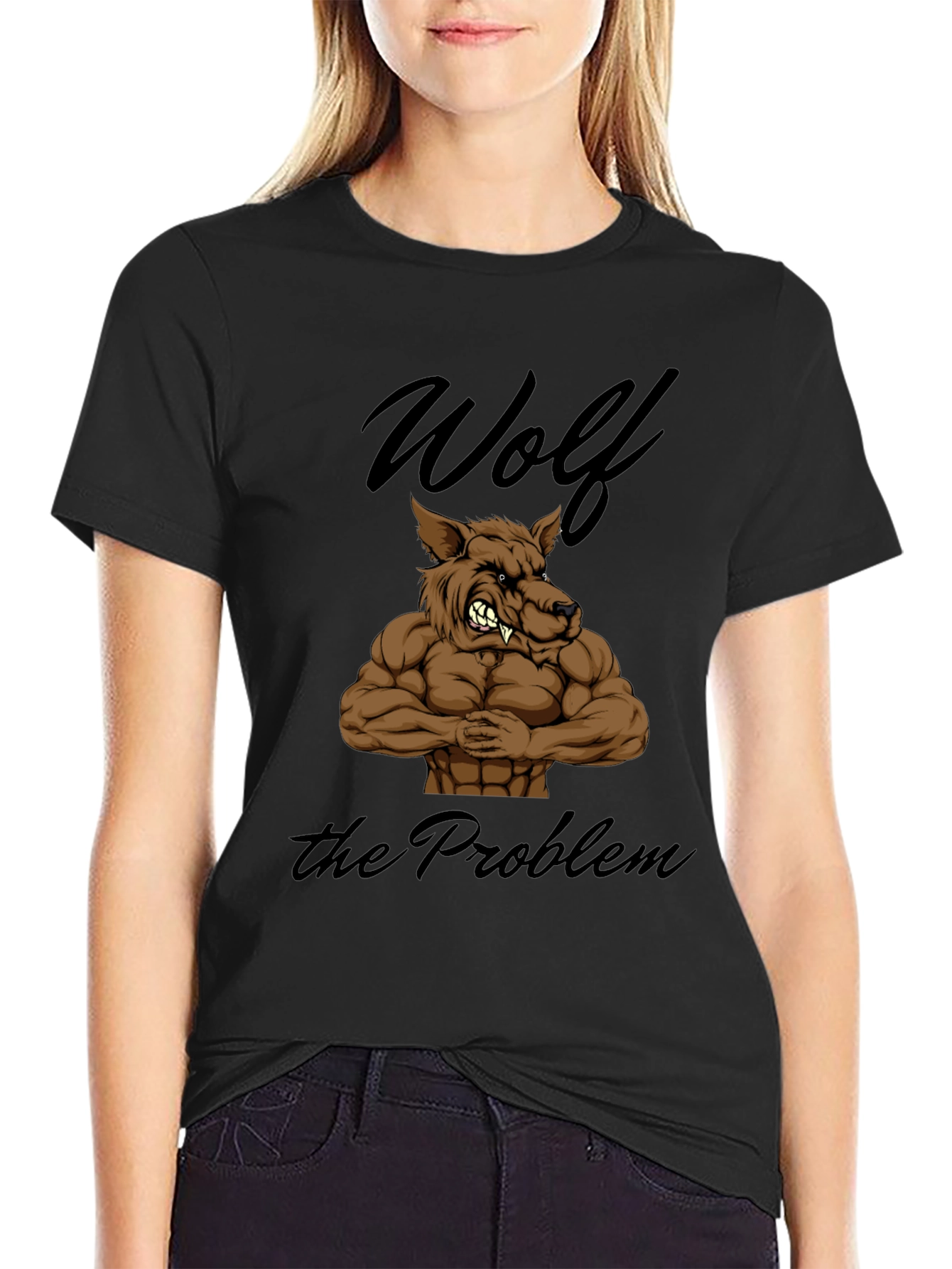 Black Wolf The Problem Graphic T-Shirt - Men's Black Tee view 2