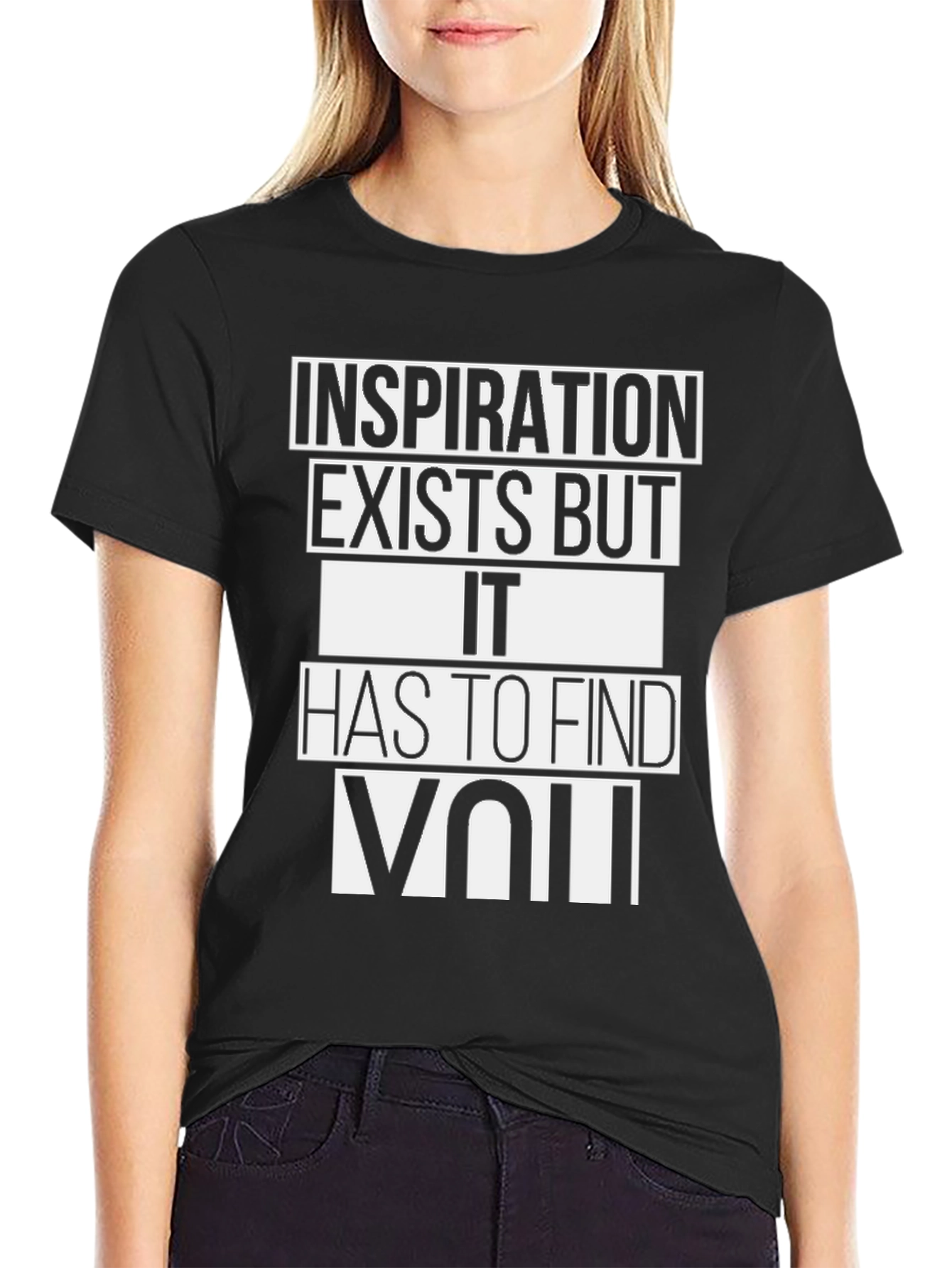 Black Inspiration Graphic Tee - Black Crew Neck view 2