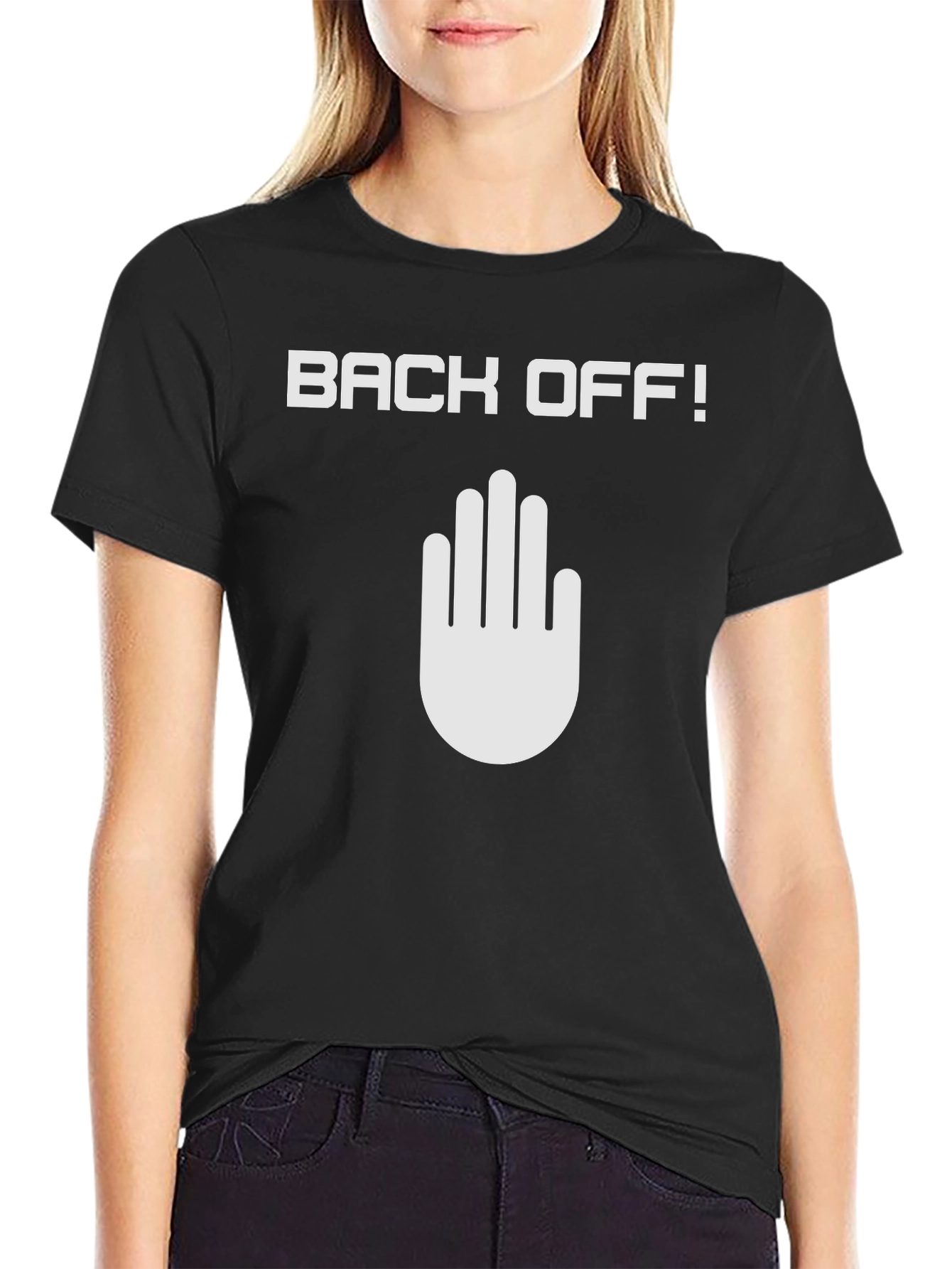 Black Back Off Graphic Tee - Cool & Casual view 2