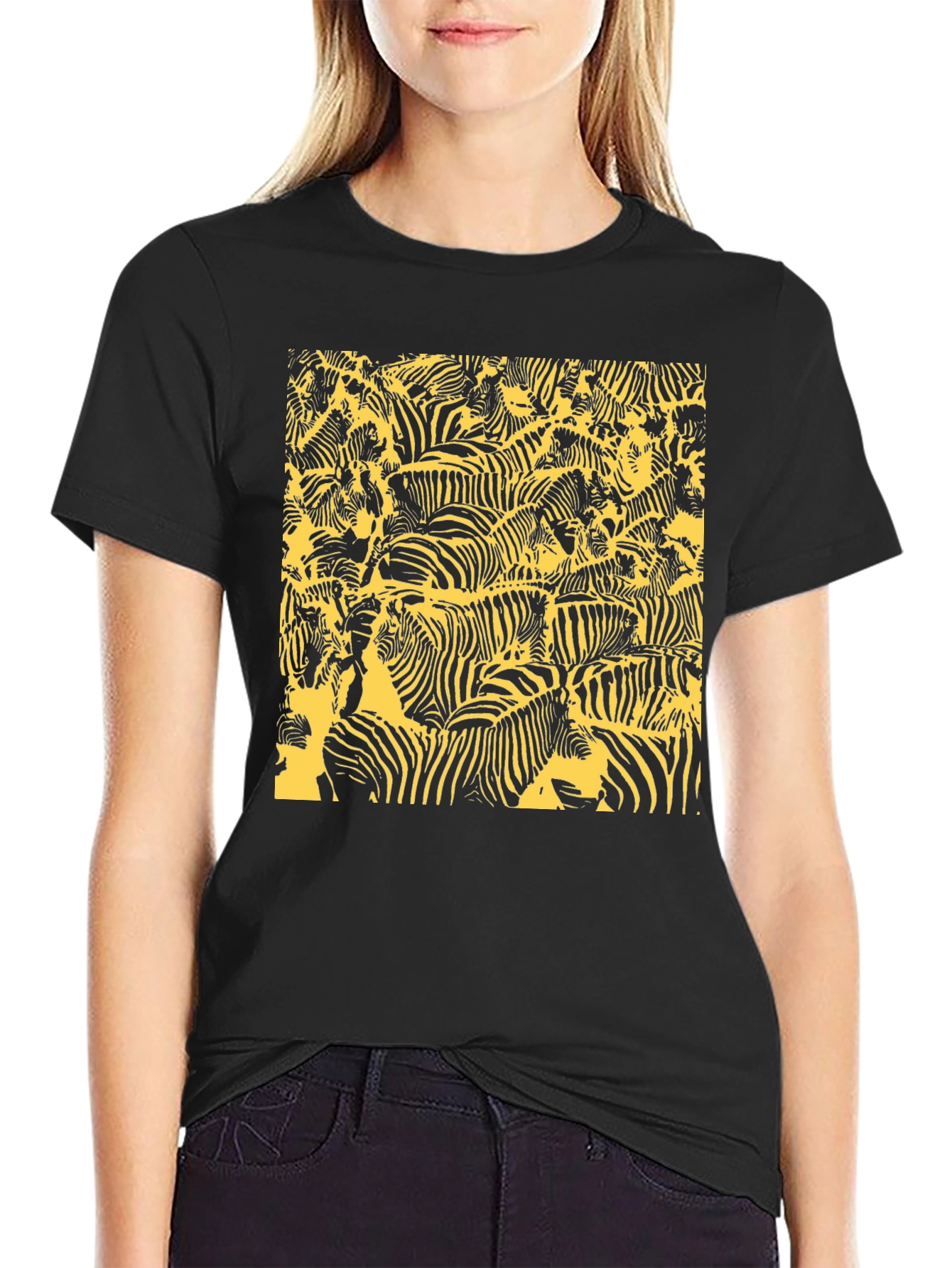 Black Zebra Print Men's Graphic Tee view 2