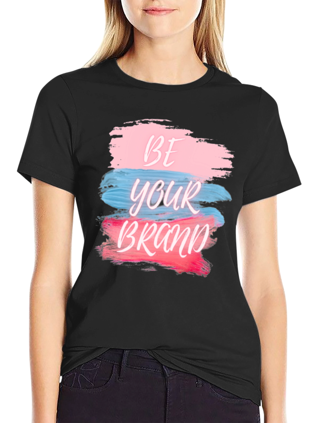 Black Be Your Brand Graphic Tee - Stylish Cotton Blend view 2