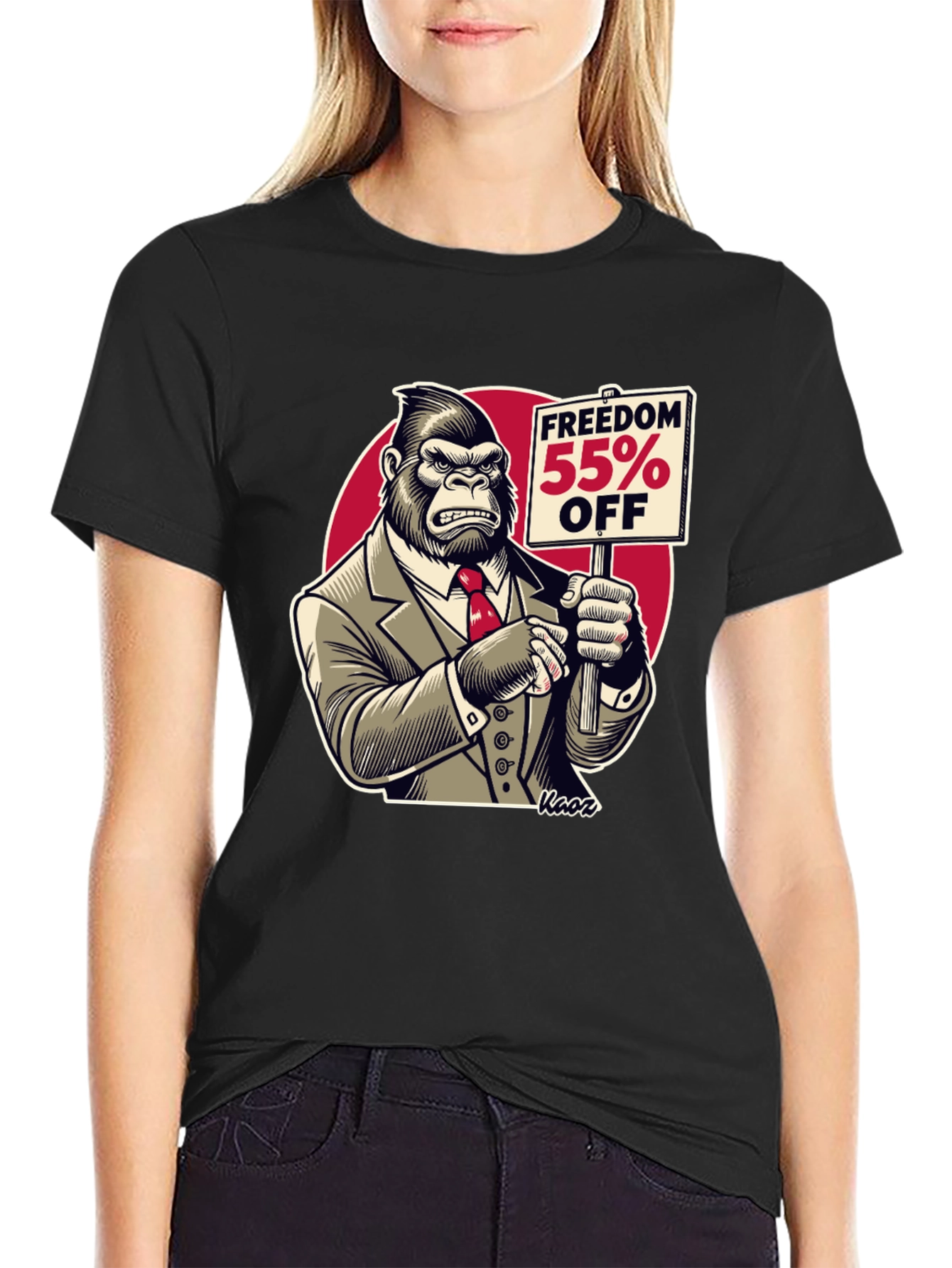 Black Freedom 55% Off Gorilla Graphic Tee view 2