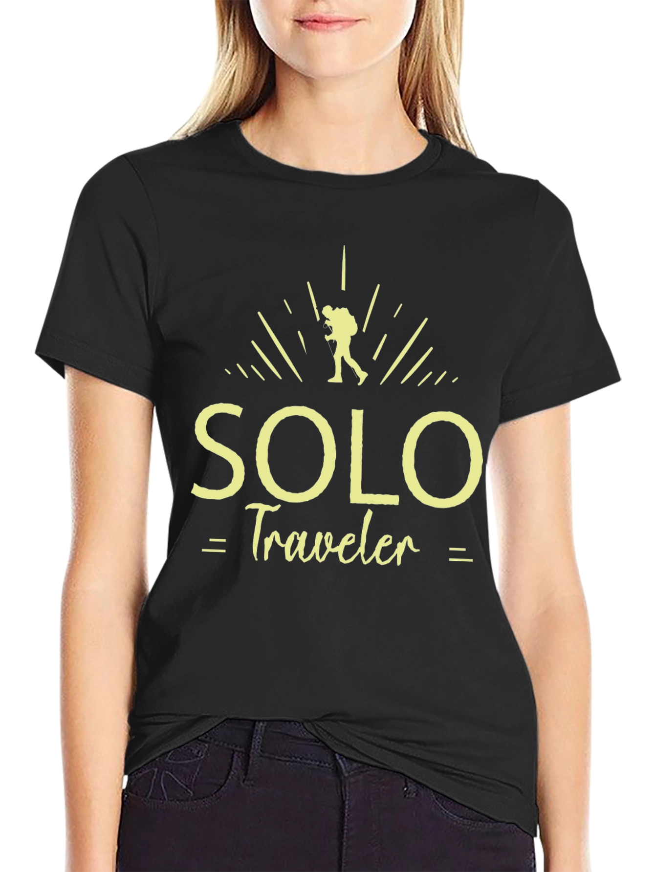 Solo Traveler Graphic Print Tee - Black - 2
