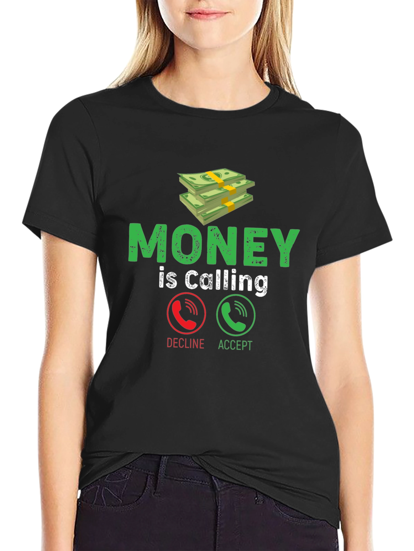 Black Money is Calling Graphic Tee view 2