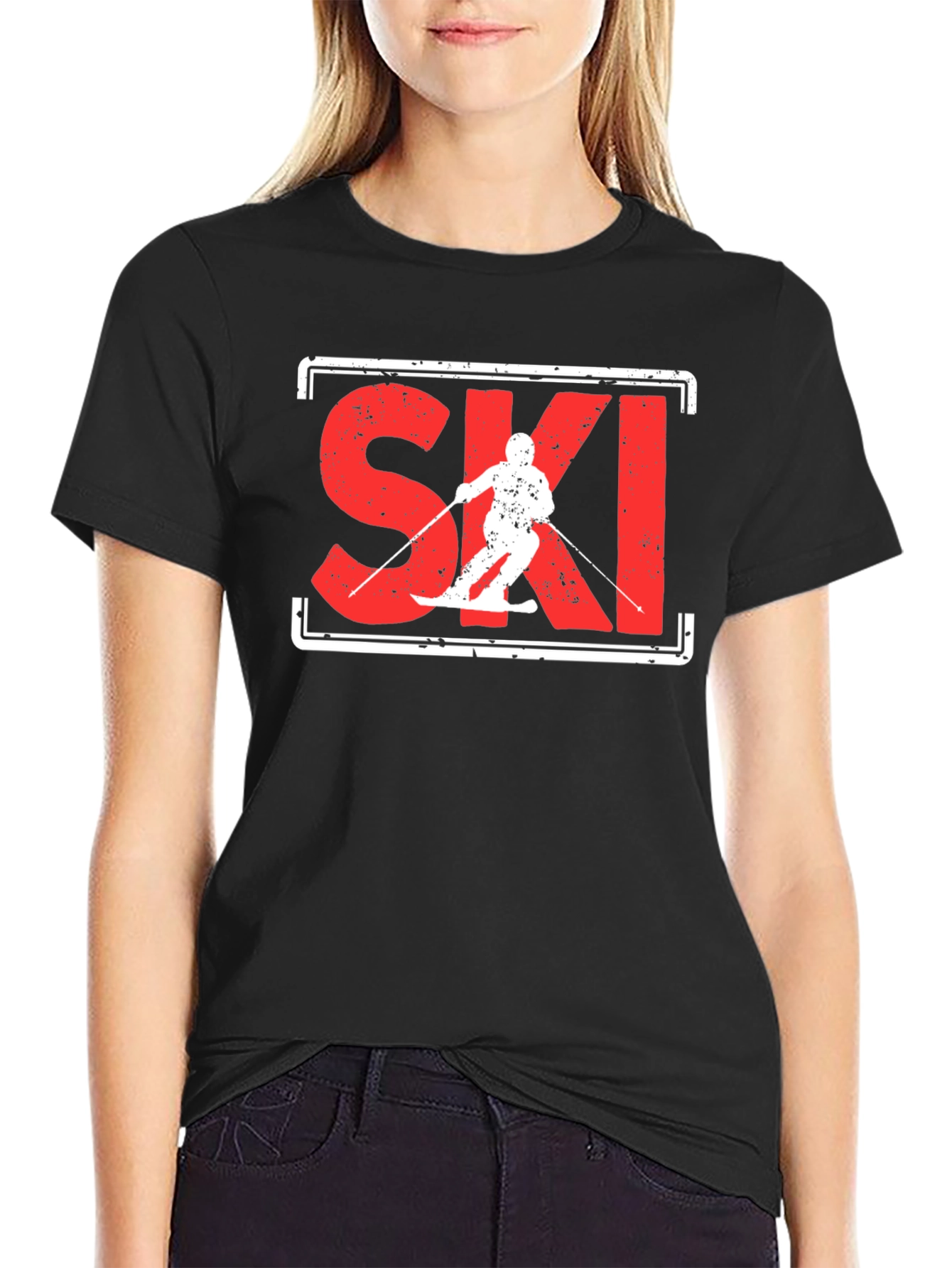 SKI Graphic Tee - Black Cotton Blend - 2