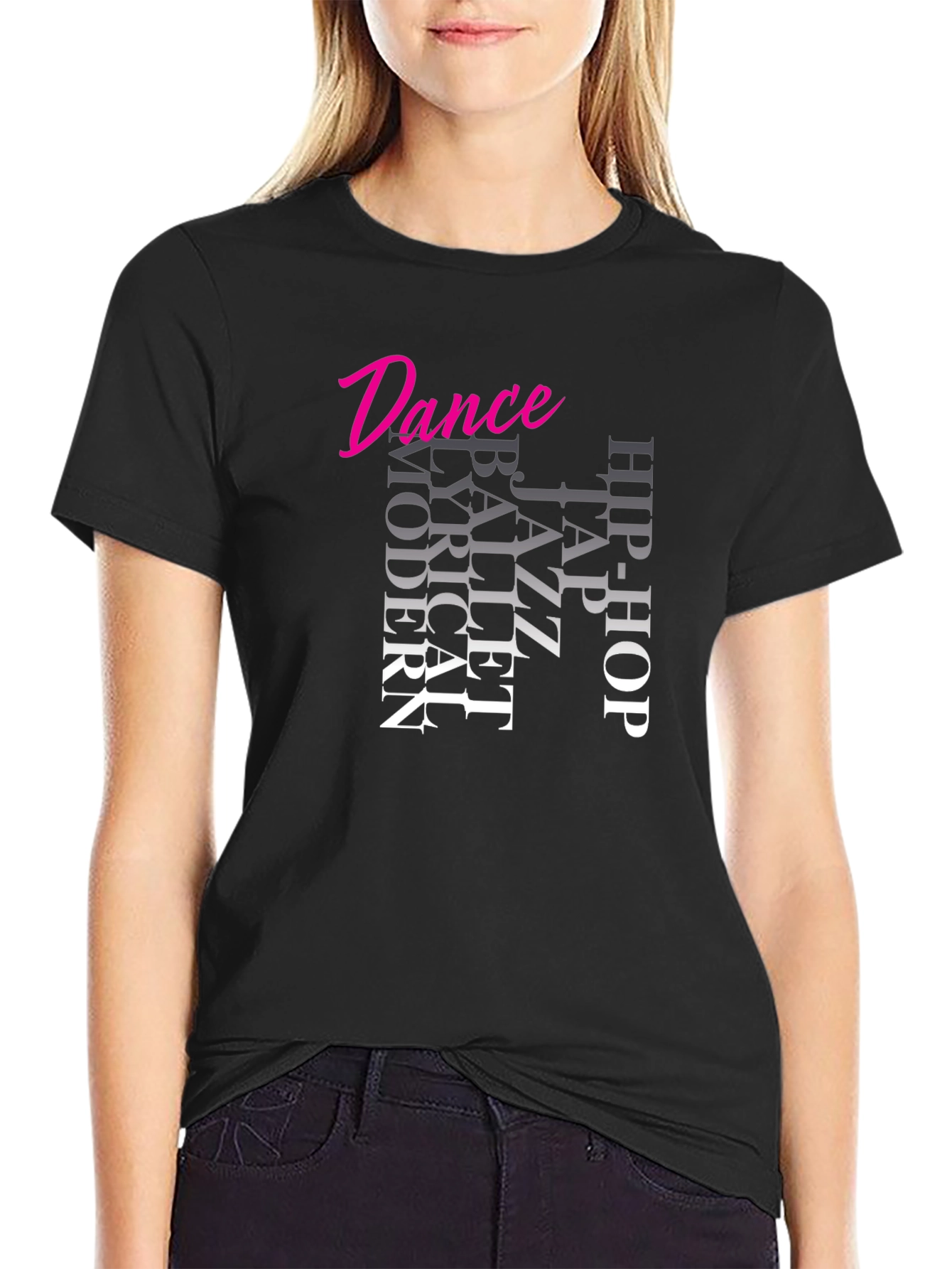 Dance Styles Black T-Shirt - Modern, Ballet, Jazz - 2