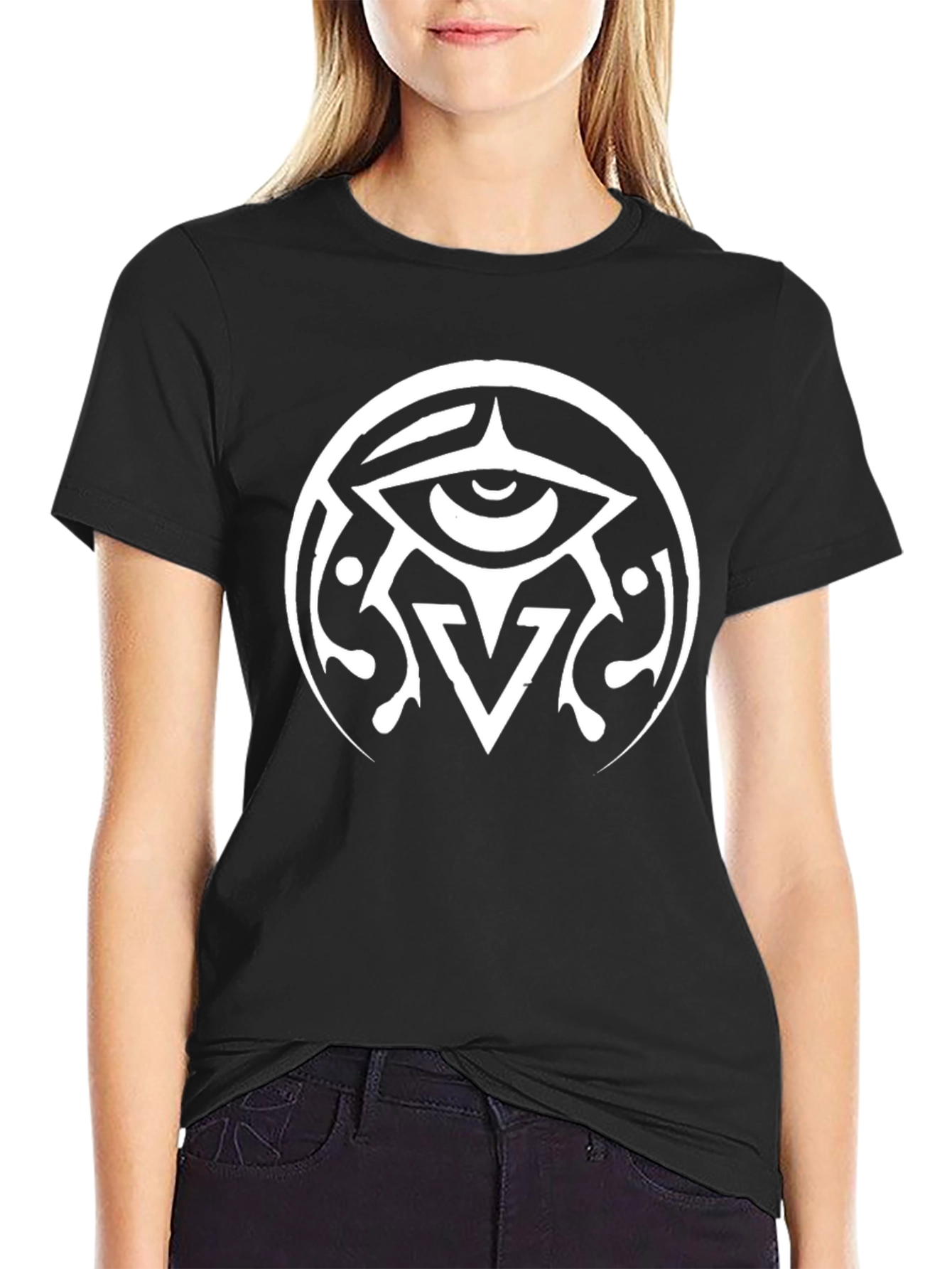 Black Eye Symbol Graphic Black T-Shirt view 2