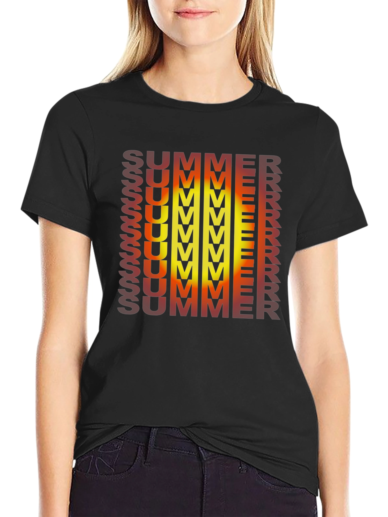 Black Summer Gradient Graphic Tee view 2