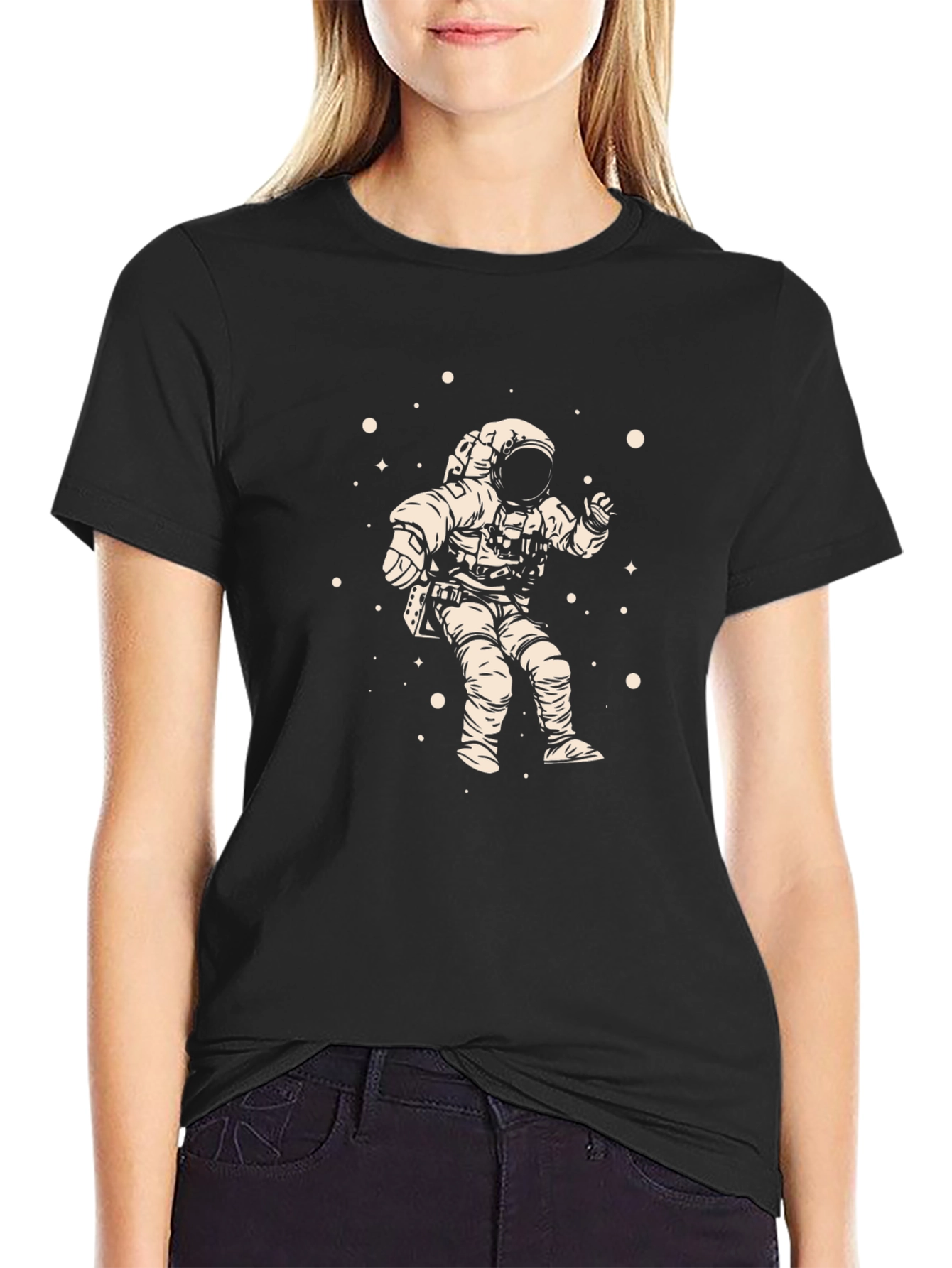 Black Astronaut Graphic Black Tee - Explore the Universe view 2
