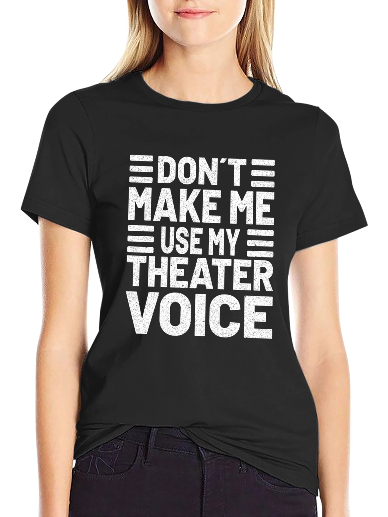 Black Theater Voice T-Shirt - Funny Drama Actor Tee view 2