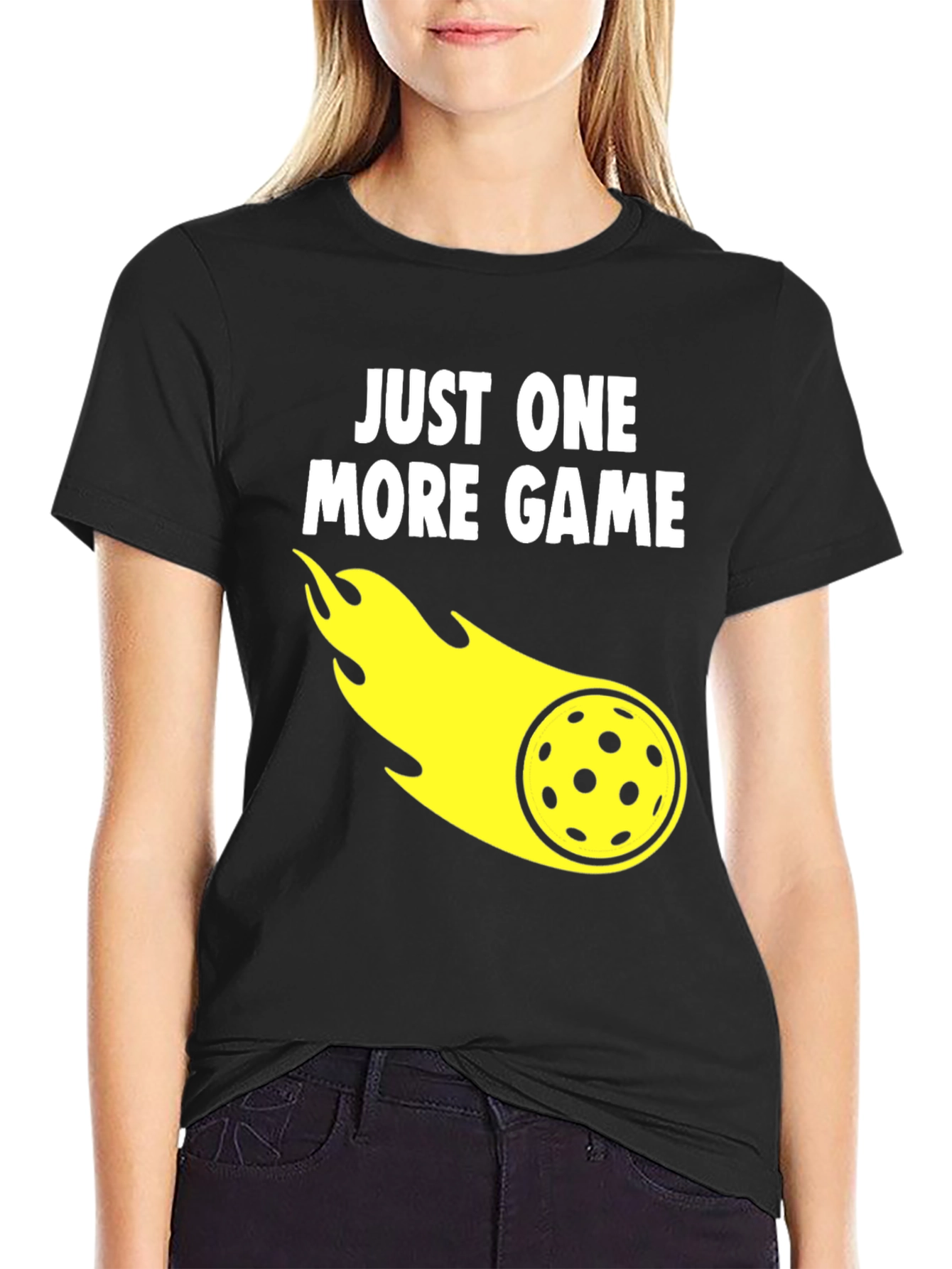 Black Just One More Game Pickleball T-Shirt view 2