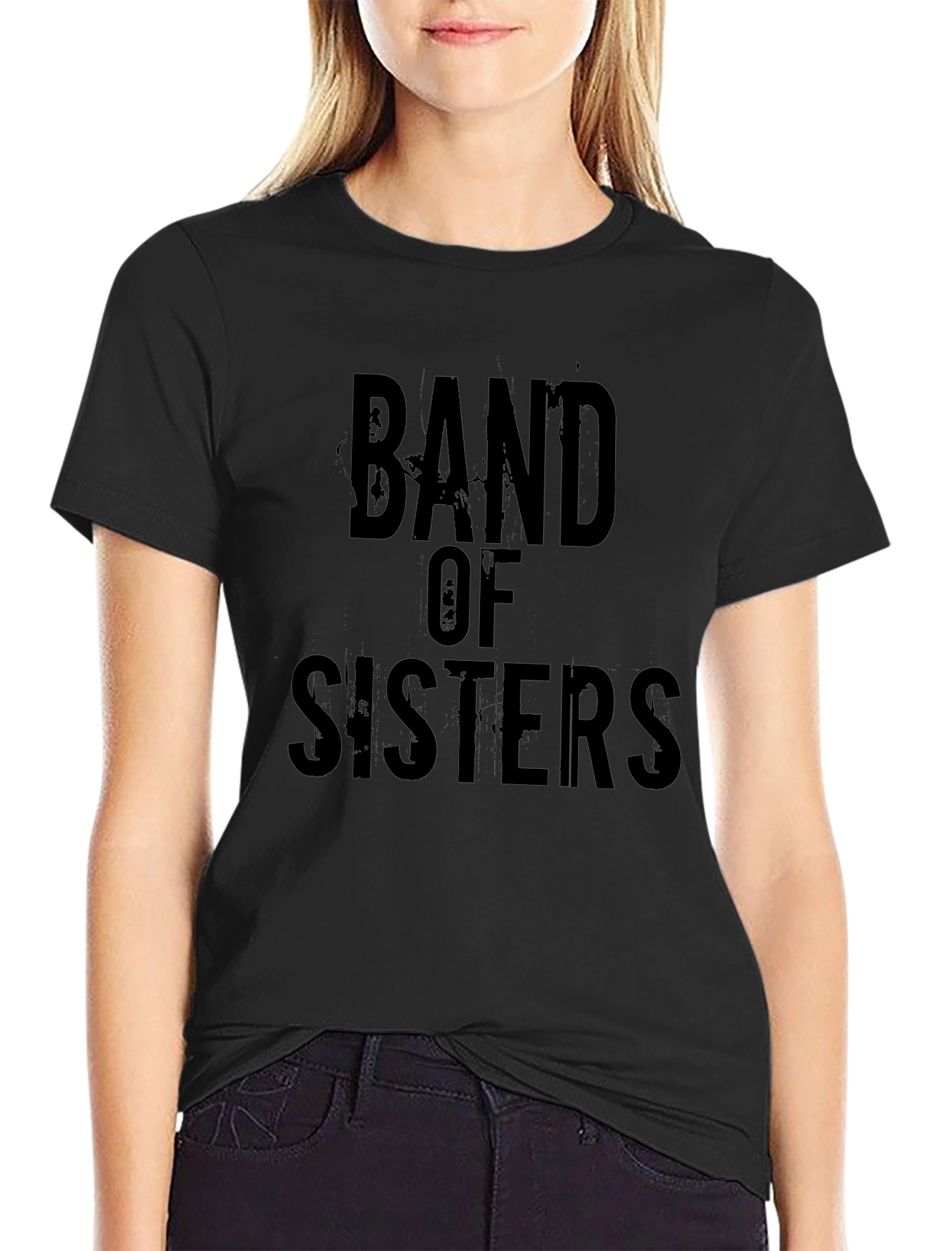 Band of Sisters Black Graphic Tee Shirt - 2