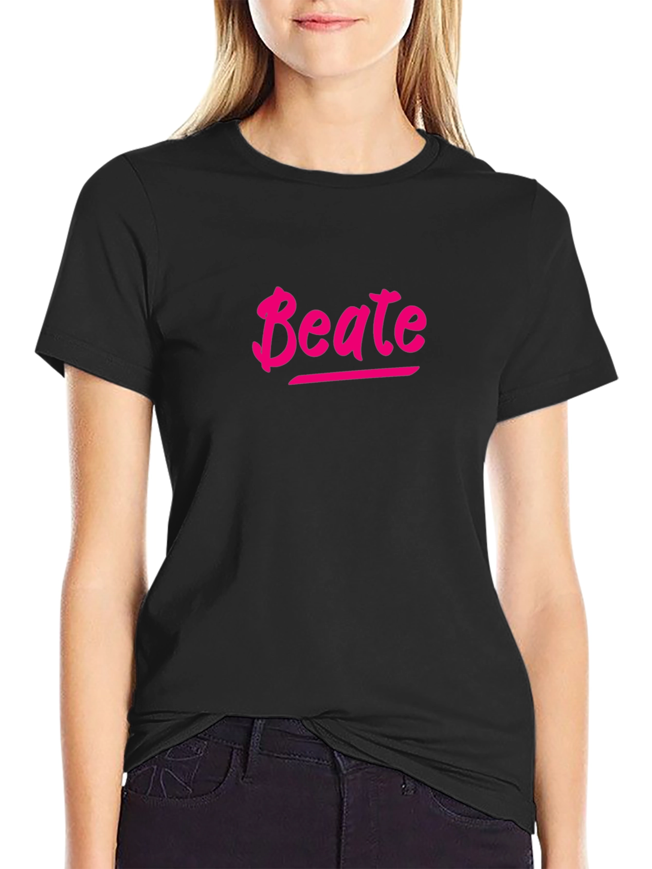 Black Beate Graphic Tee - Trendy Personalized T-Shirt view 2