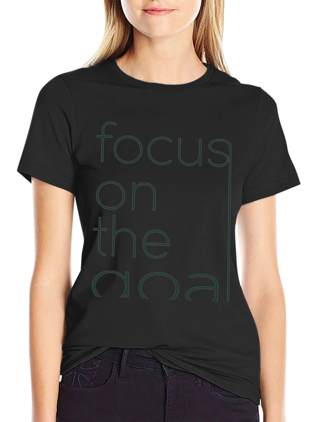 Black Focus on the Goal Graphic T-Shirt view 2