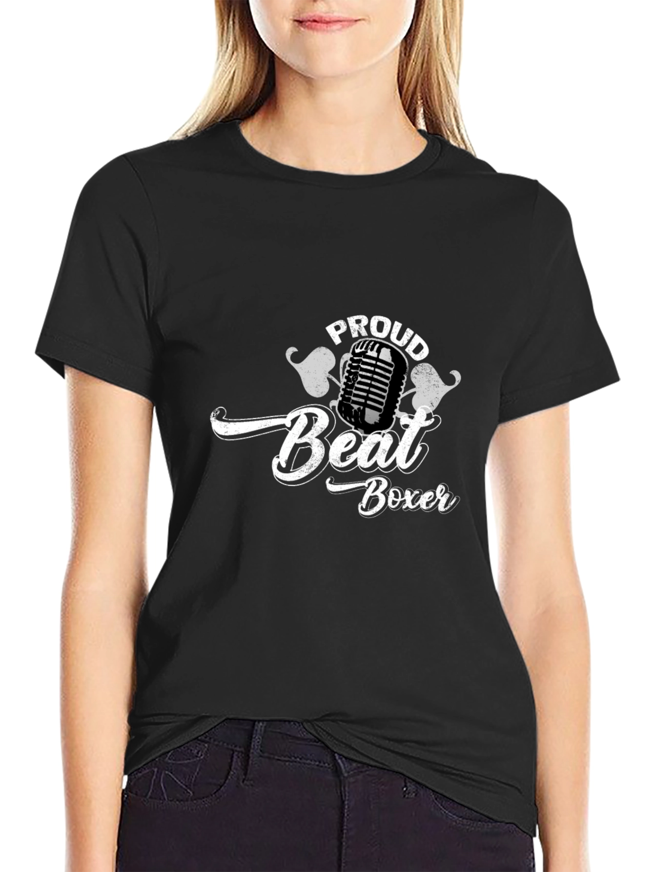Black Proud Beat Boxer Black T-Shirt - Music Lover Tee view 2