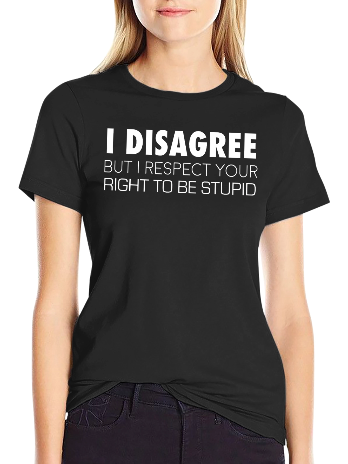 Black I Disagree Graphic T-Shirt - Mens Funny Tee view 2