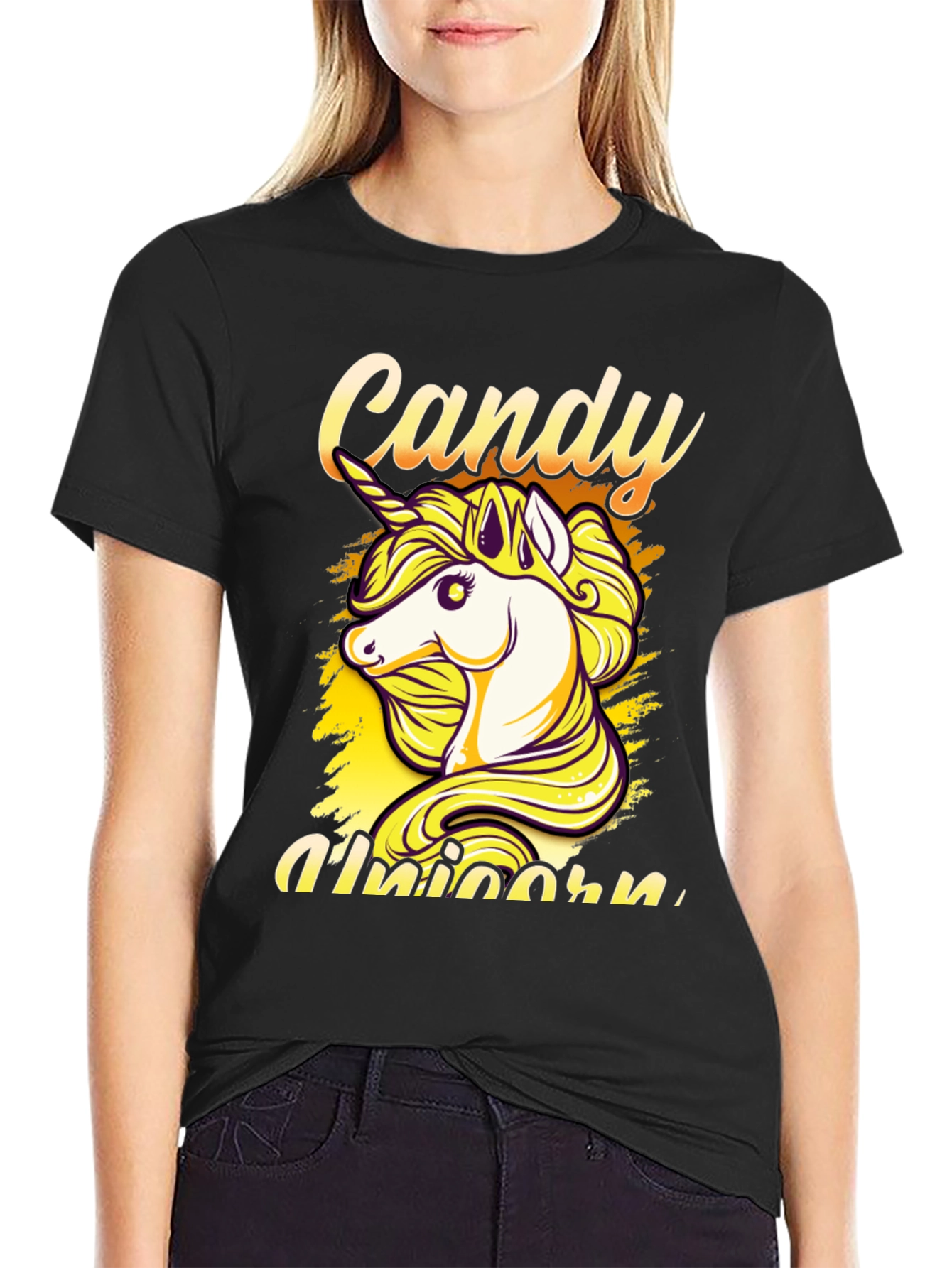 Black Candy Unicorn Black T-Shirt view 2