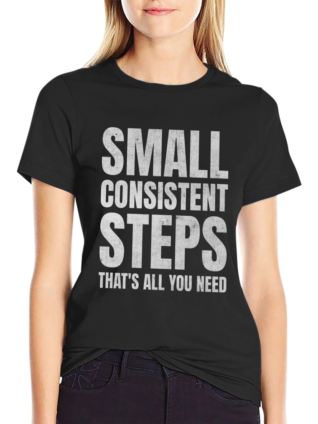 Black Small Consistent Steps Graphic Tee view 2
