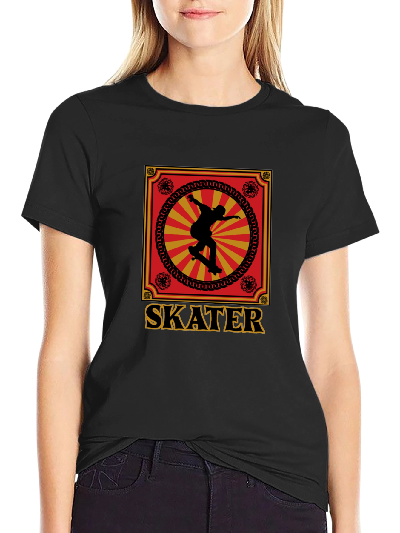Black Skater Graphic Tee - Retro Design, Soft Cotton view 2