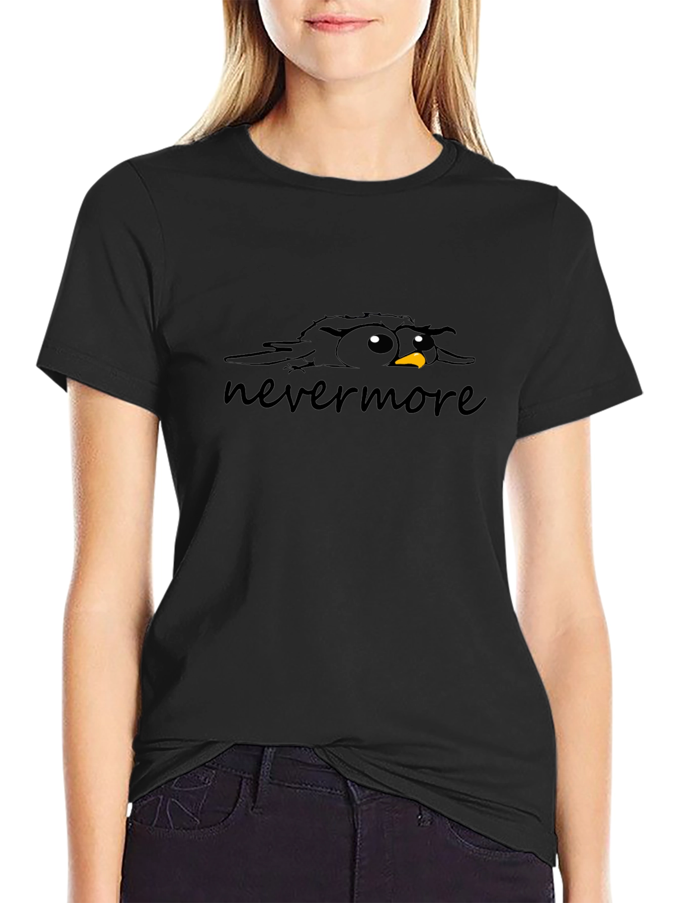 Black Raven Nevermore Graphic Black T-Shirt view 2