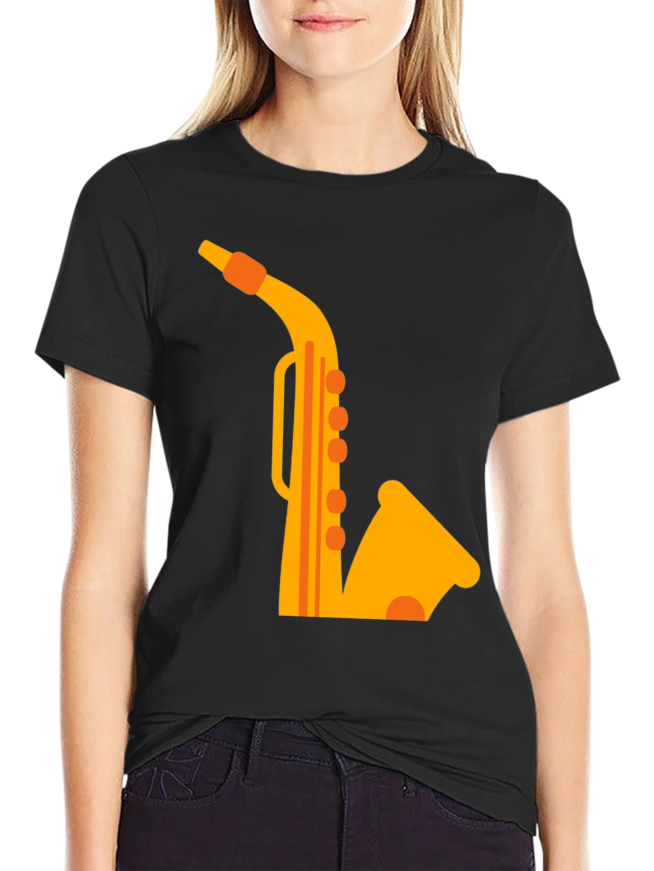 Black Black Saxophone Graphic Tee view 2