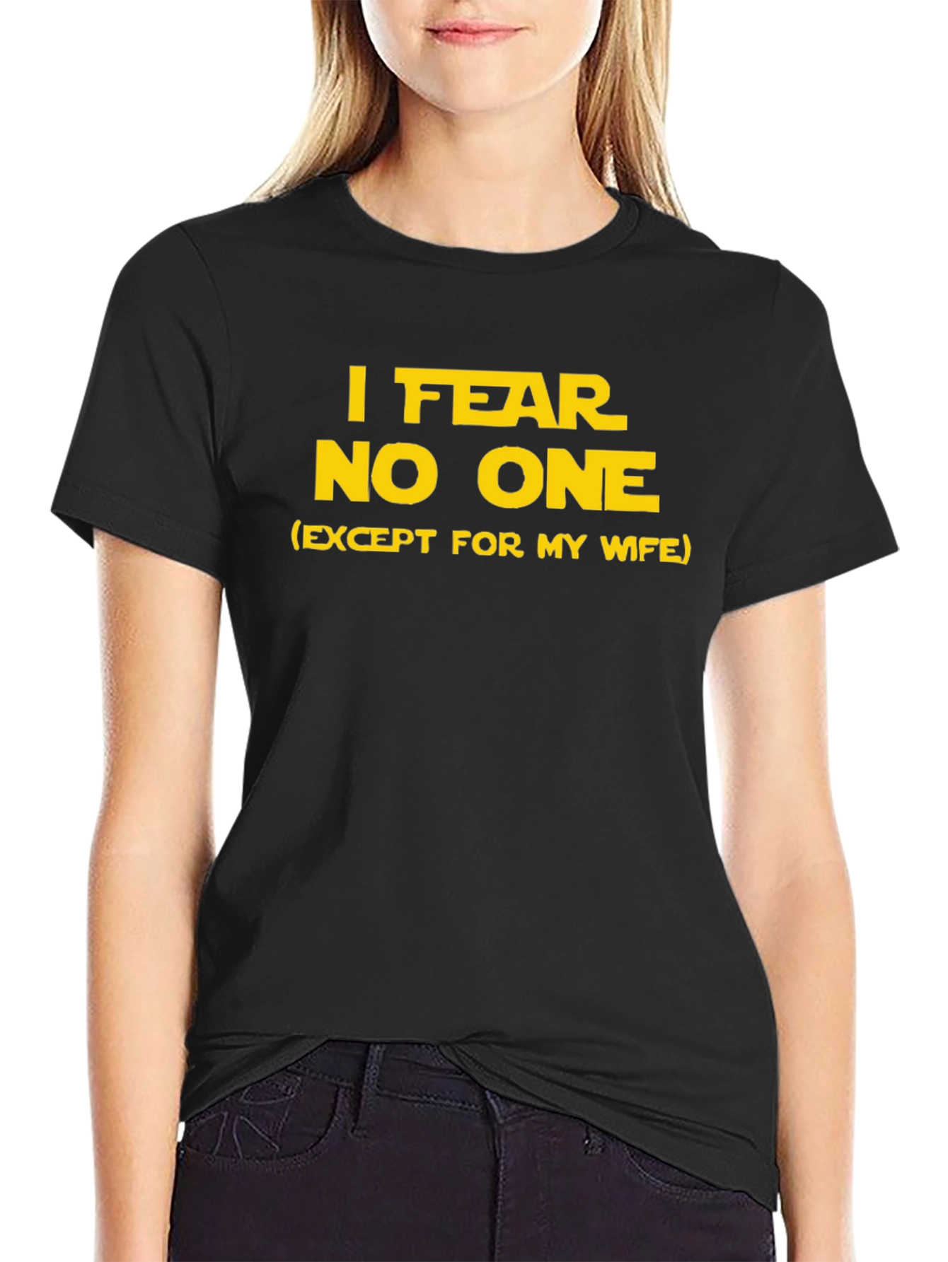 Black Fear No One Funny T-Shirt view 2