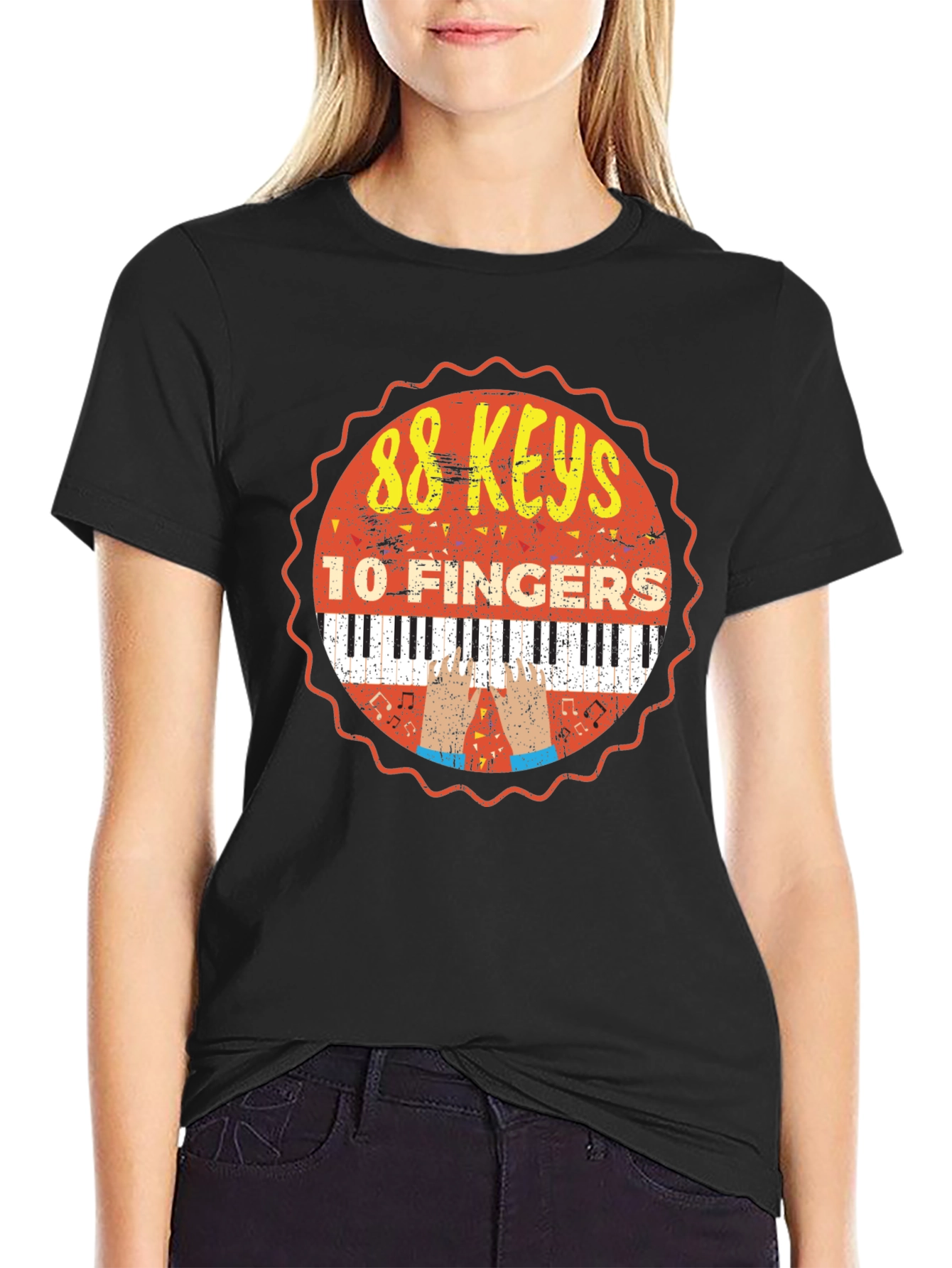 88 Keys 10 Fingers Graphic T-Shirt - Music Lover Tee - 2
