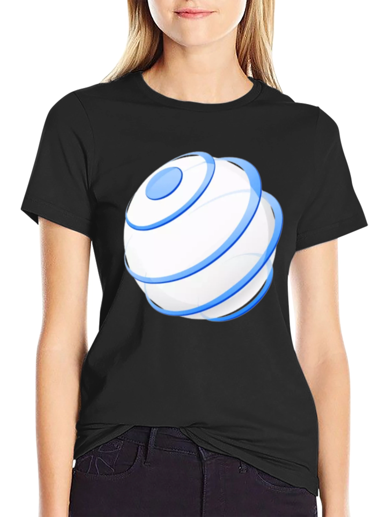 Black Sphere Graphic Tee - Modern Design, Soft Cotton view 2