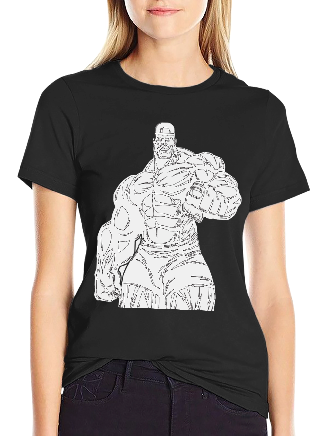 Black Hulk Graphic Tee - Black Cotton T-Shirt view 2