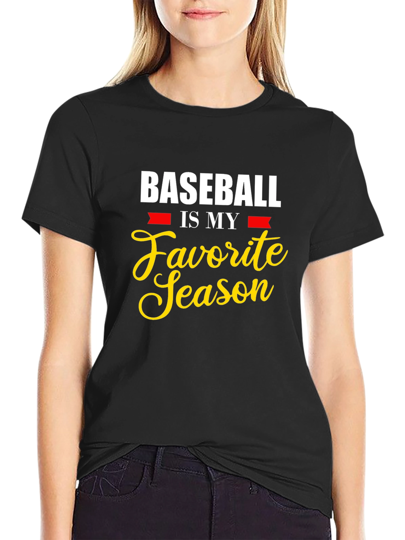 Black Baseball Is My Favorite Season Graphic Tee view 2