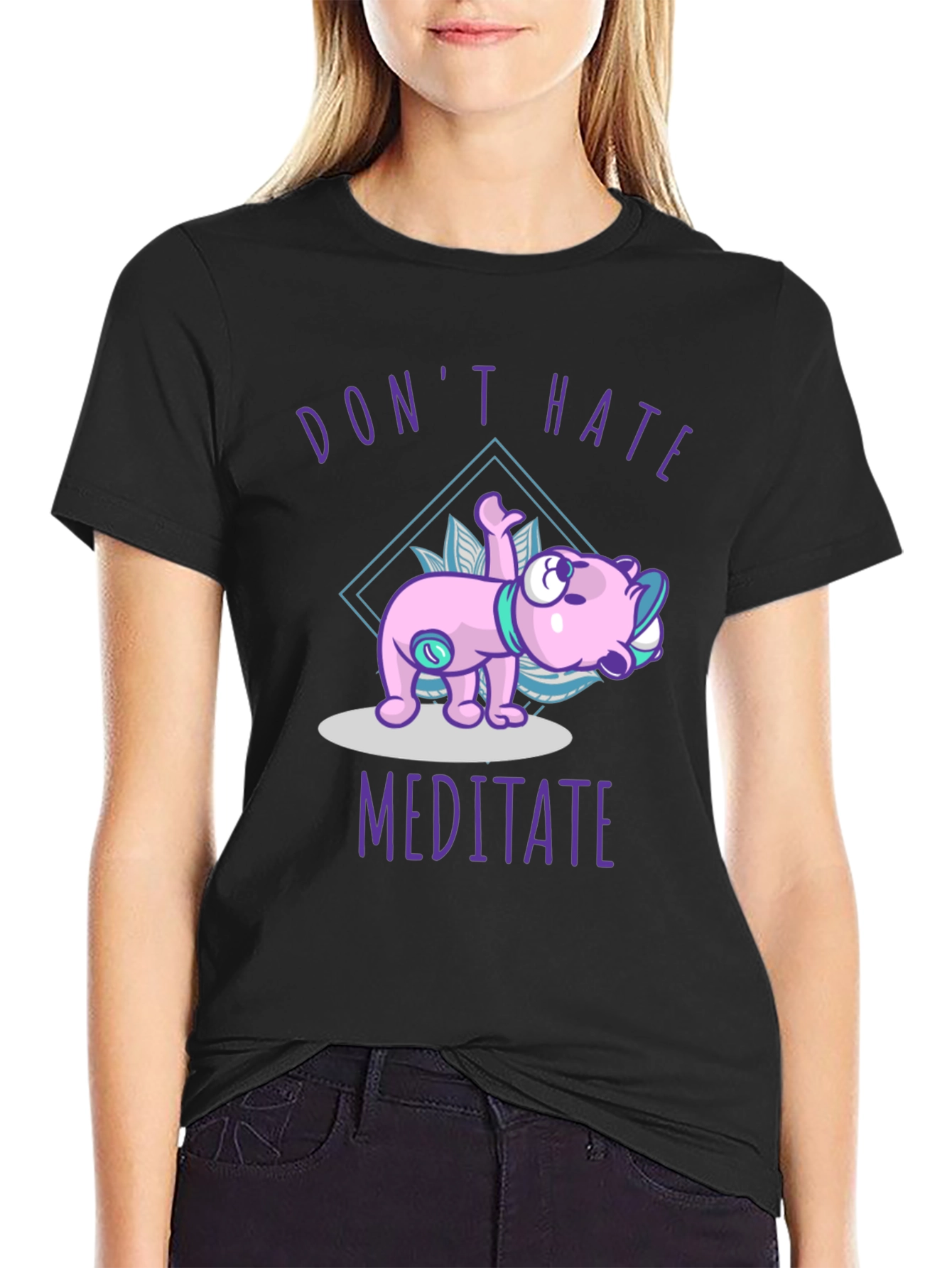 Black Don't Hate Meditate T-Shirt view 2