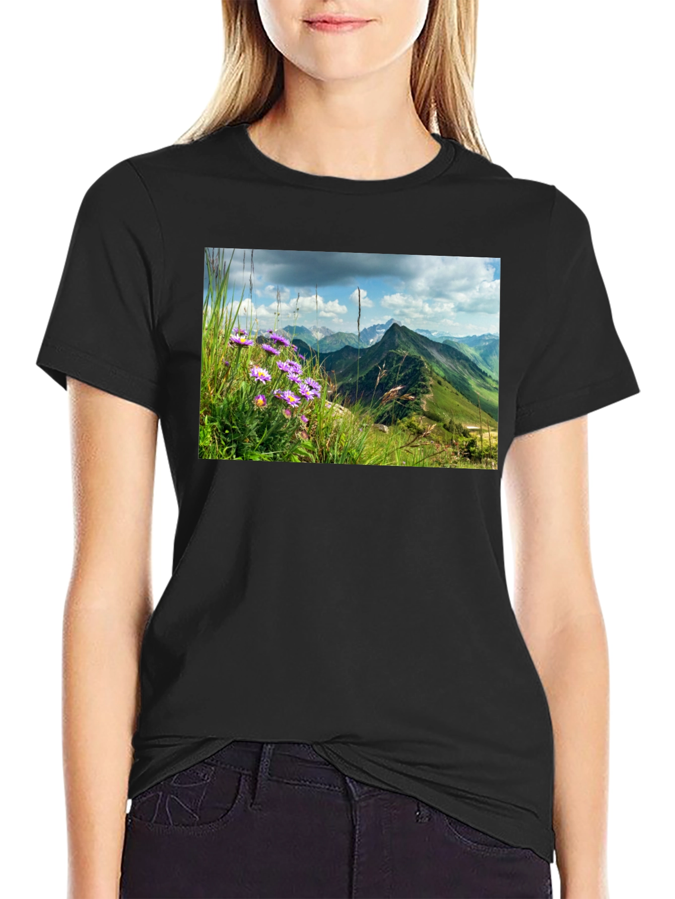Black Mountain Vista Graphic Tee - Nature Inspired Design view 2