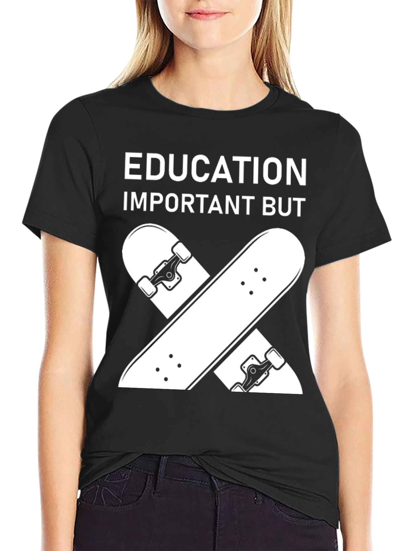 Black Education Important Skateboard T-Shirt view 2