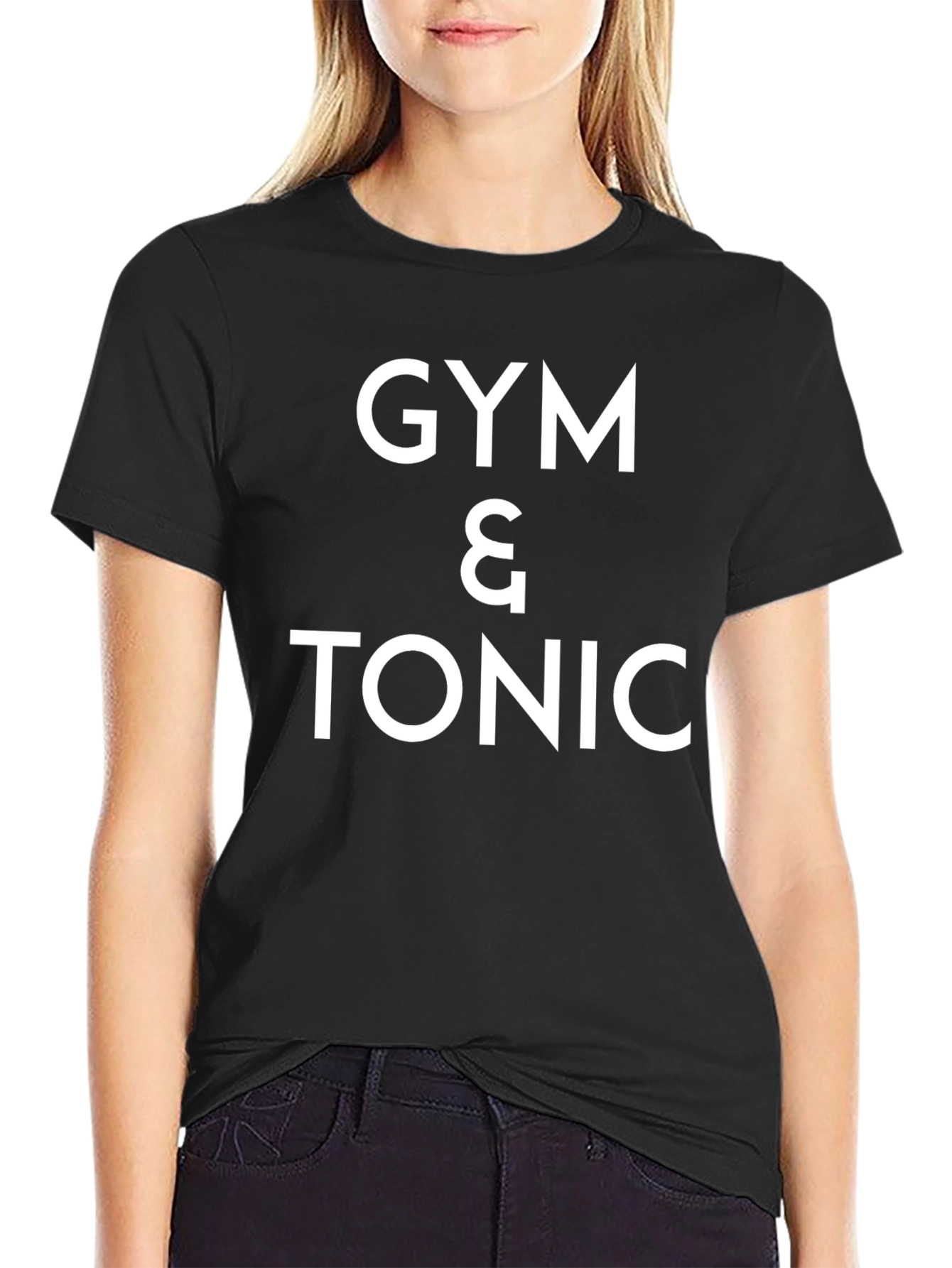Black Gym & Tonic Graphic Tee - Black Cotton Blend view 2