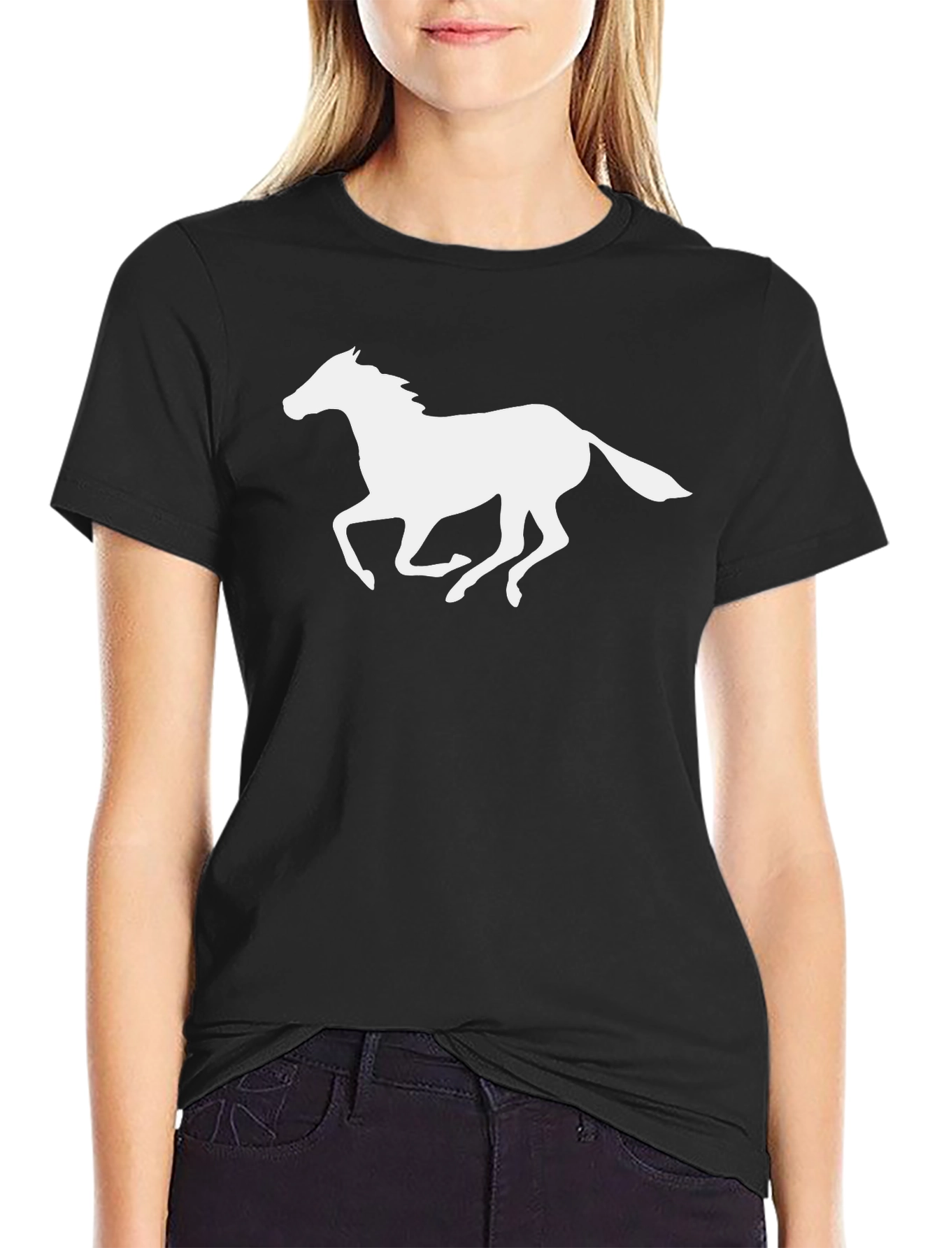 Black Black Horse Silhouette T-Shirt view 2