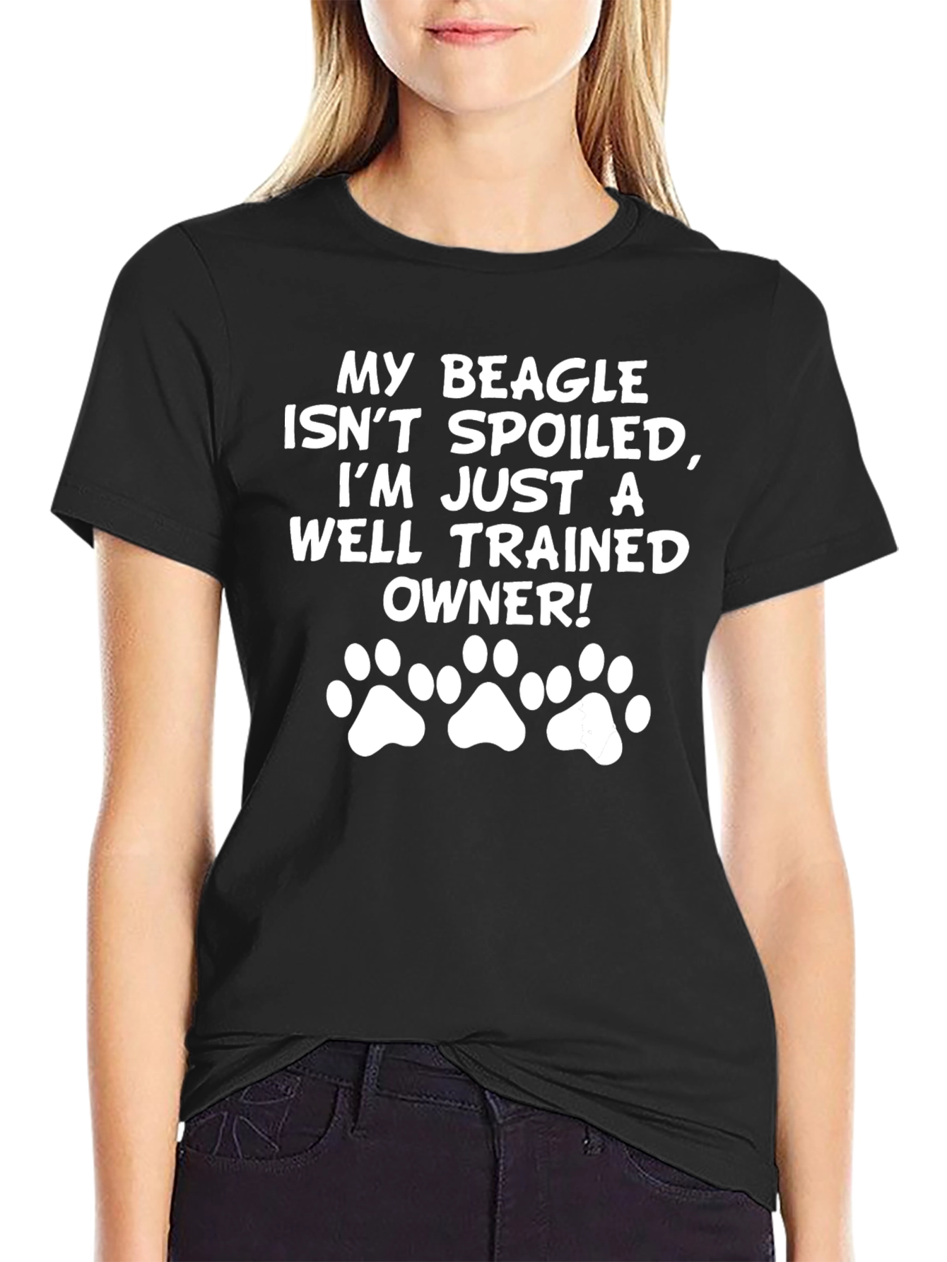 Black Funny Beagle Owner T-Shirt view 2