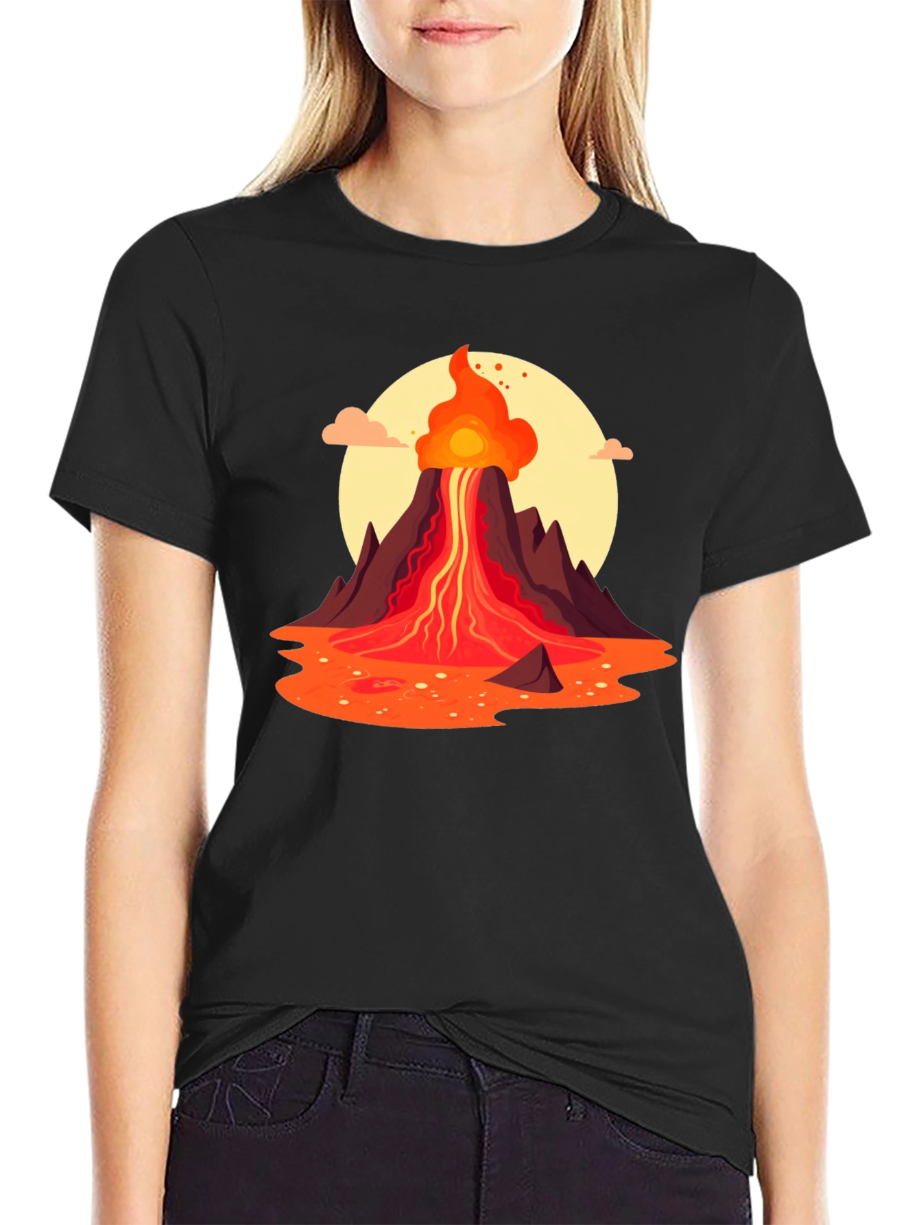 Black Volcano Graphic Tee - Black view 2
