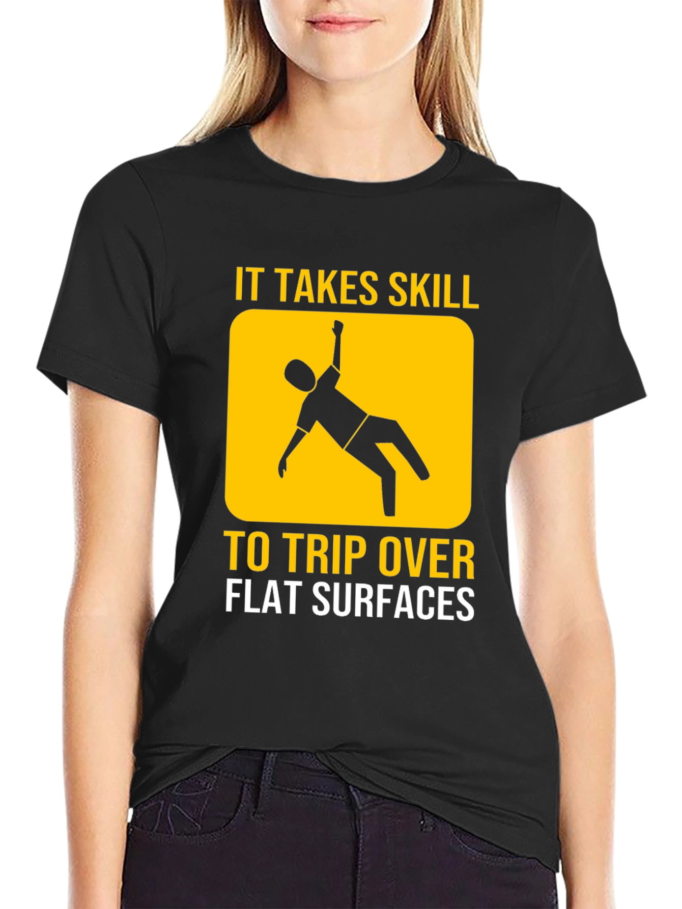 Black Funny "It Takes Skill" Graphic T-Shirt view 2