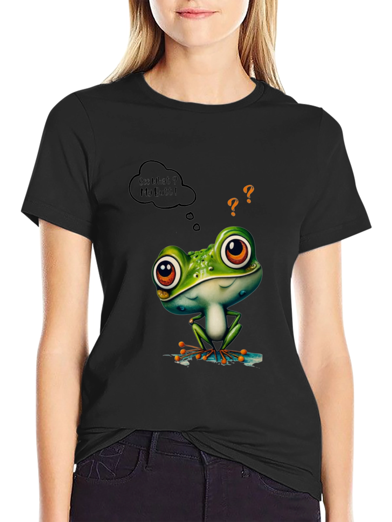 Black Frog Butt T-Shirt view 2