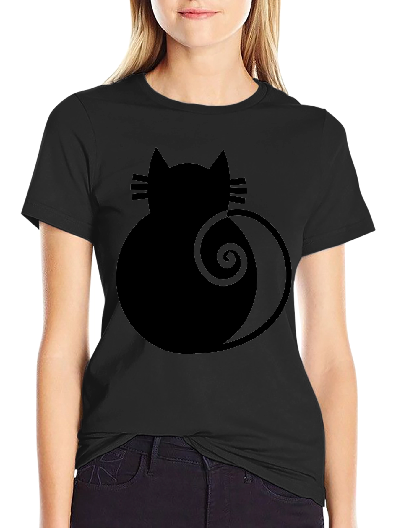 Black Cat Silhouette T-Shirt - 2