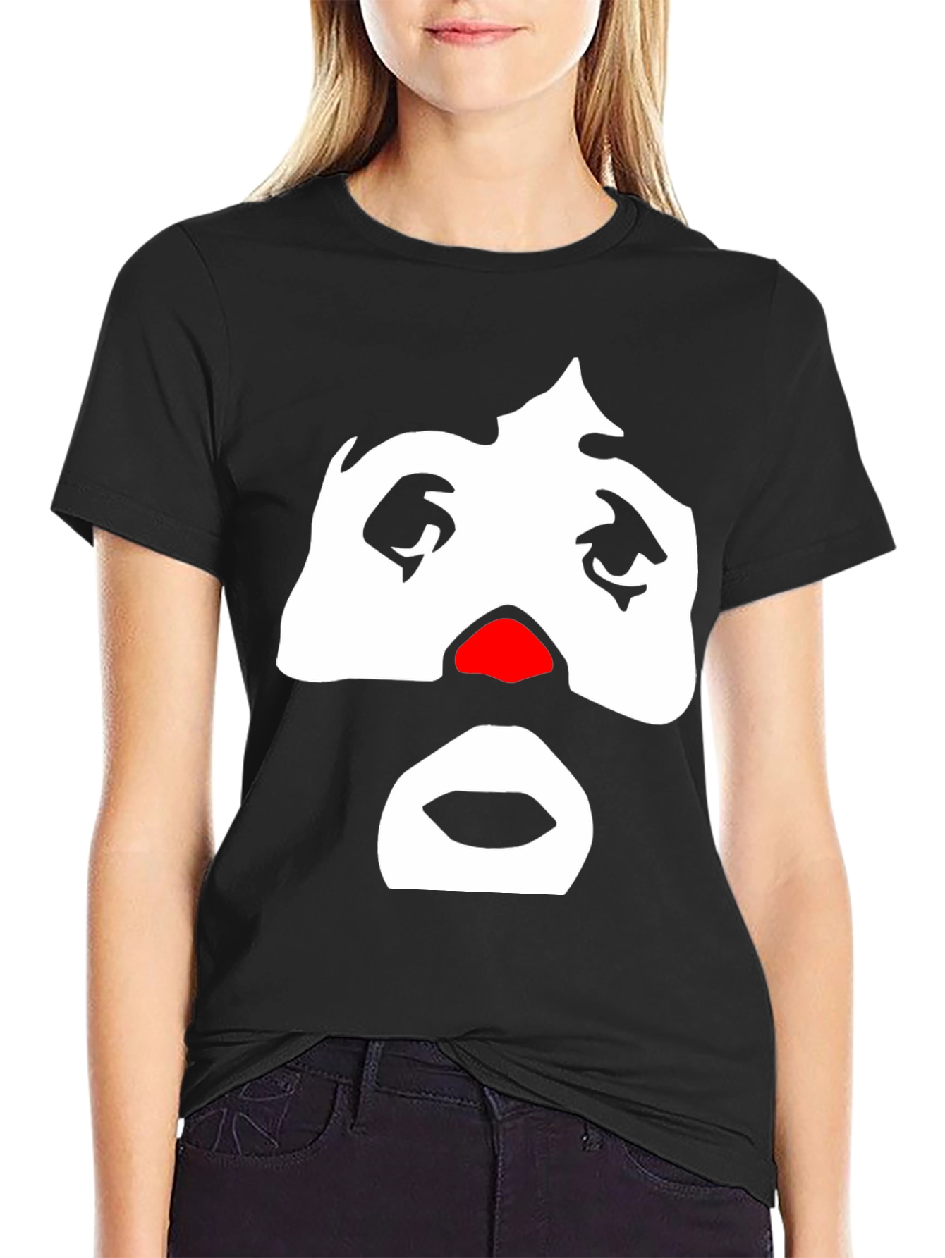 Black Sad Clown Graphic Tee - Men's Black T-Shirt view 2