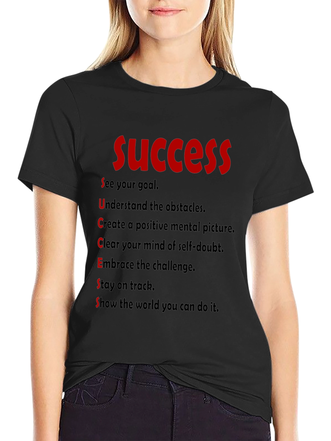 Black Success Motivation T-Shirt view 2