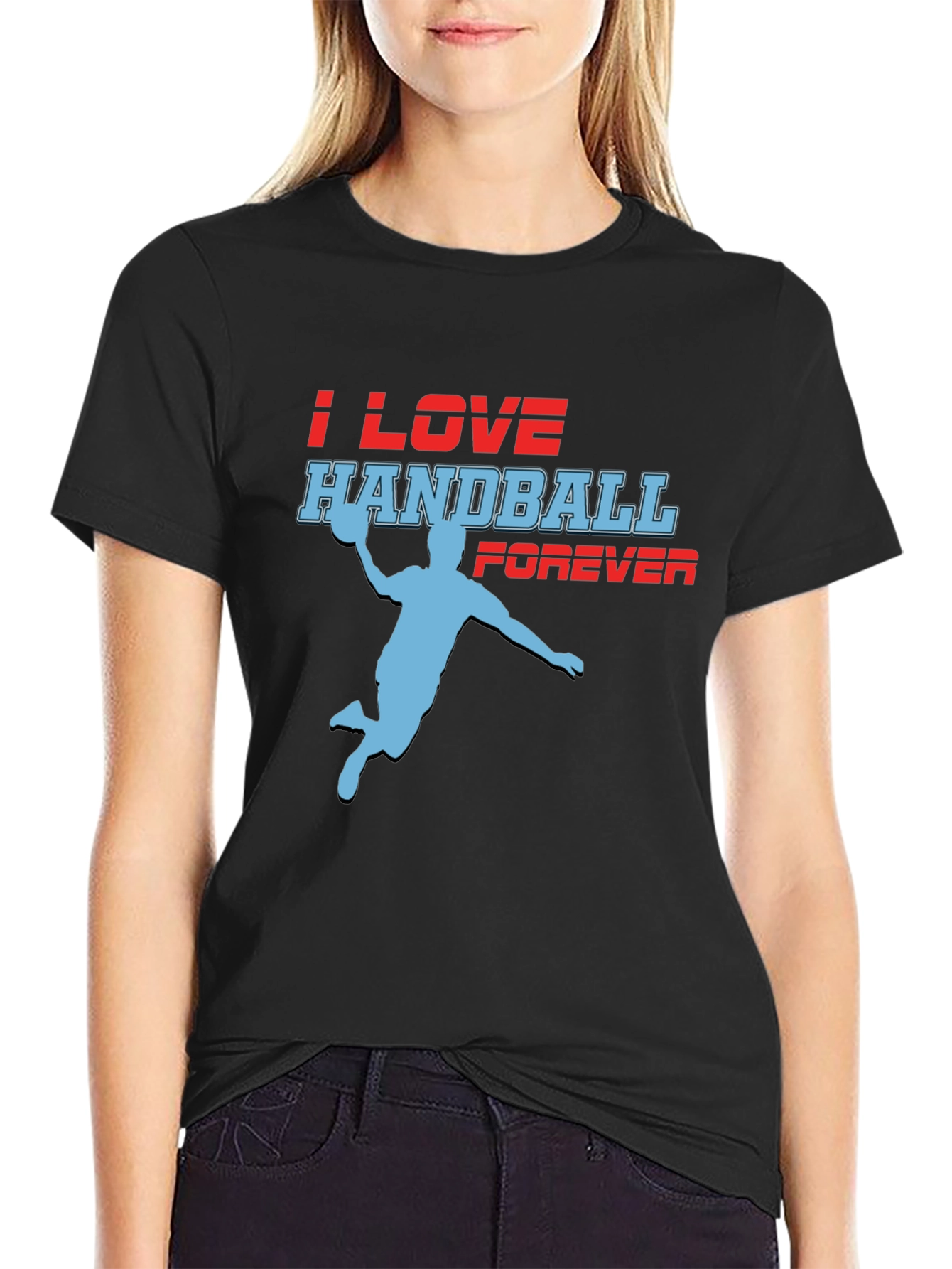 Black Handball Fan T-Shirt - I Love Handball Forever view 2